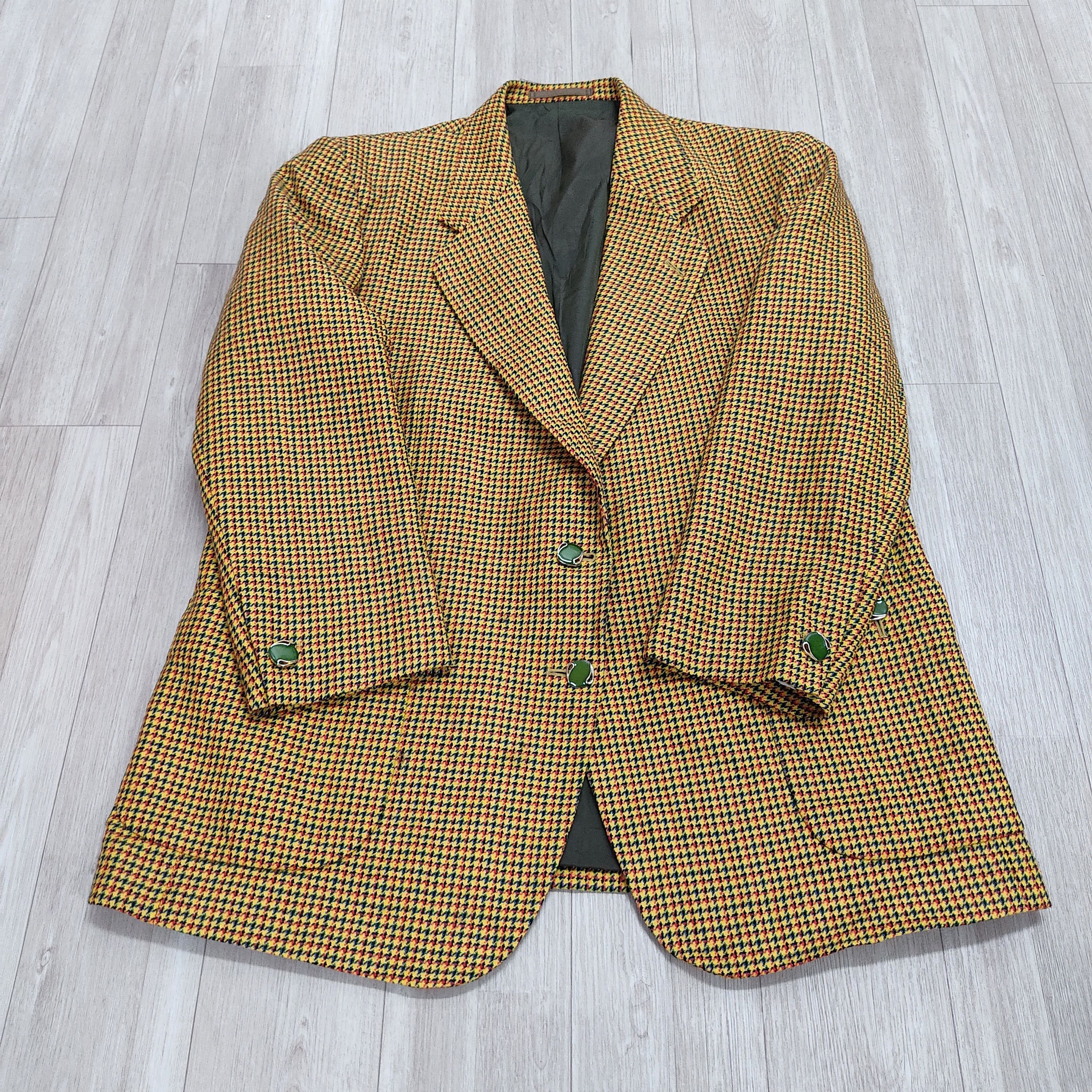 ENRICO COVERI Classic Plaid Wool Blazer Jacket