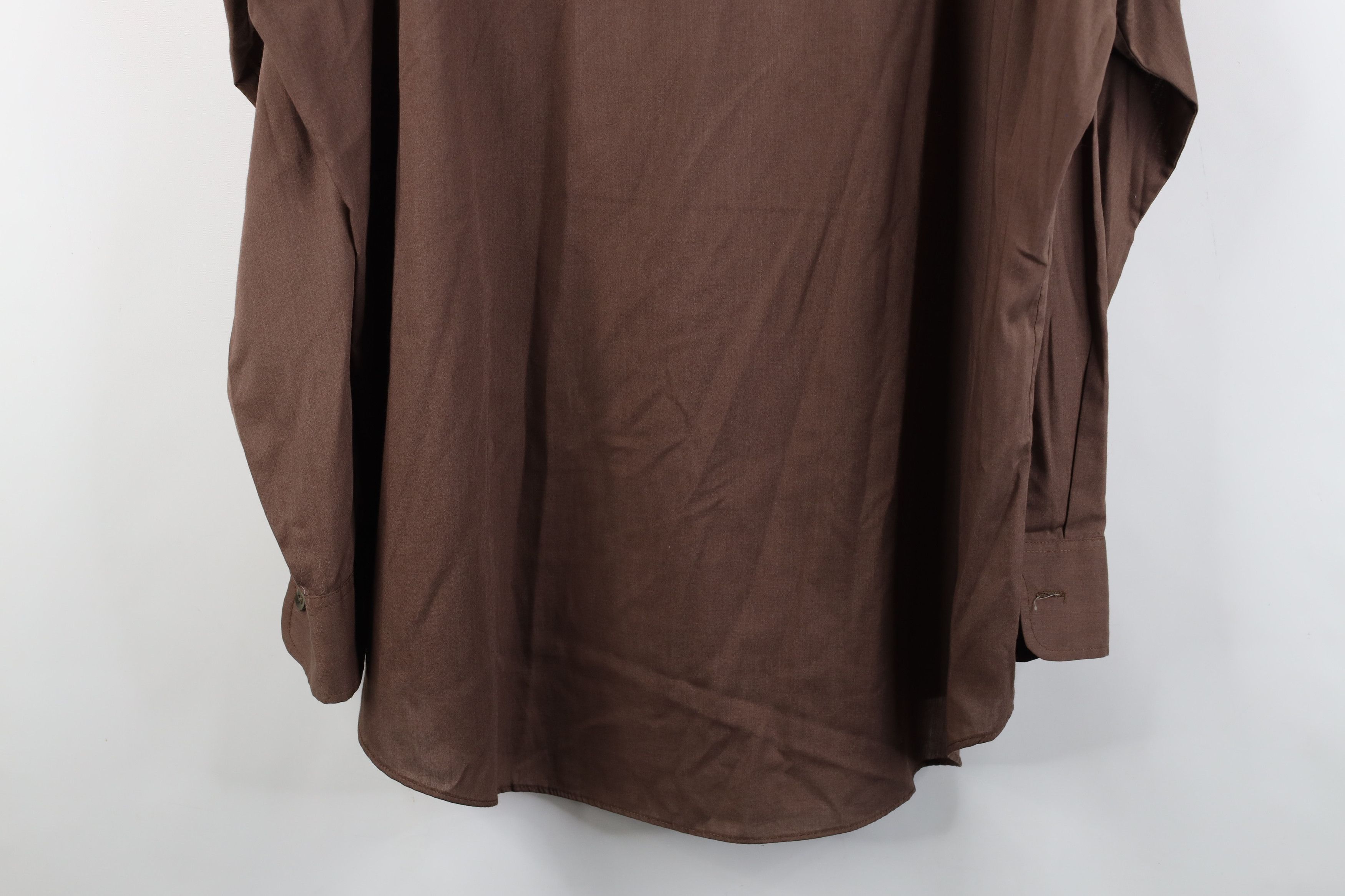 Vintage Vintage 70s Streetwear Faded Collared Button Shirt Brown USA Size US M / EU 48-50 / 2 - 13 Thumbnail