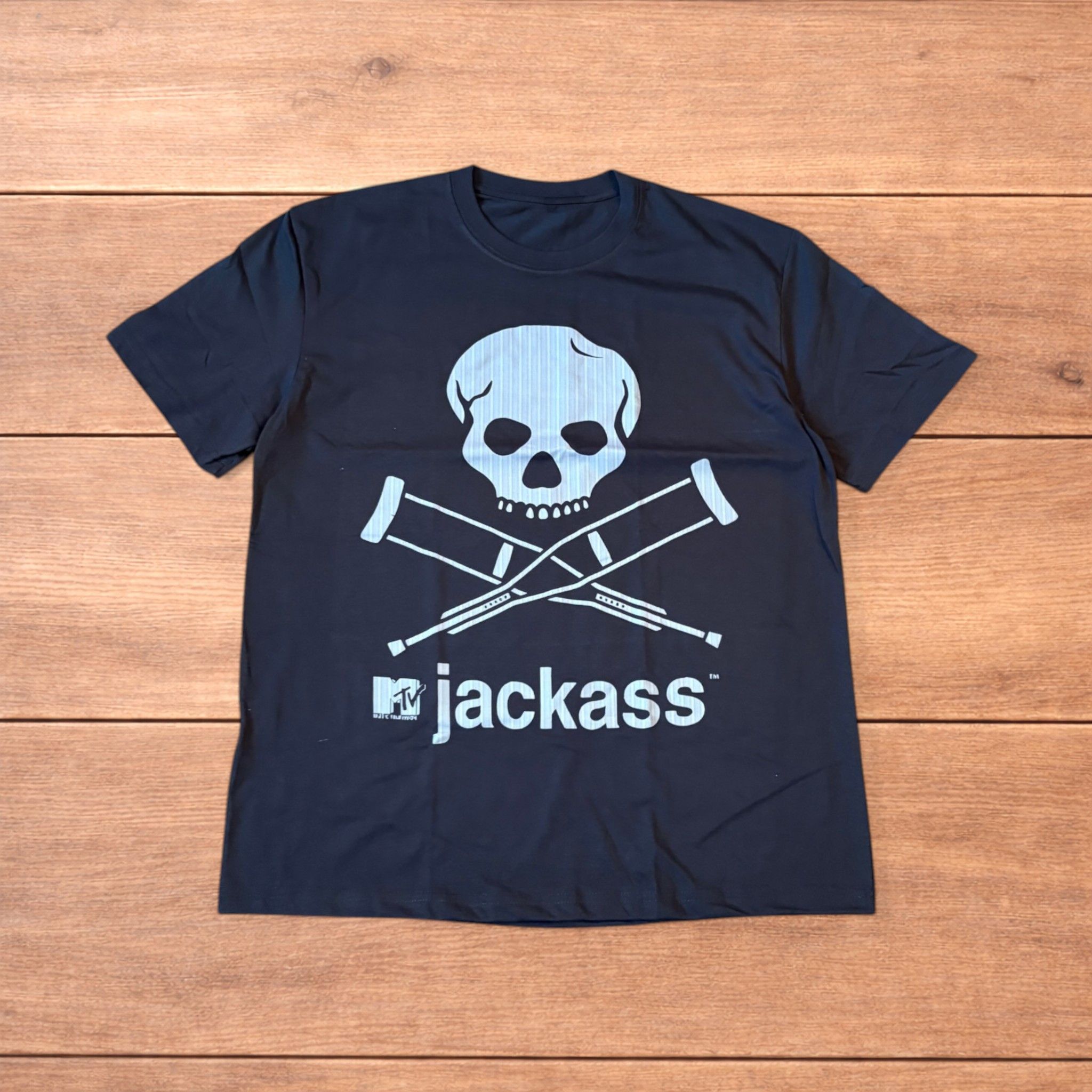 Japanese Brand Jackass MTV T-shirt with front graphic in grey. Size US M / EU 48-50 / 2 - 1 Thumbnail