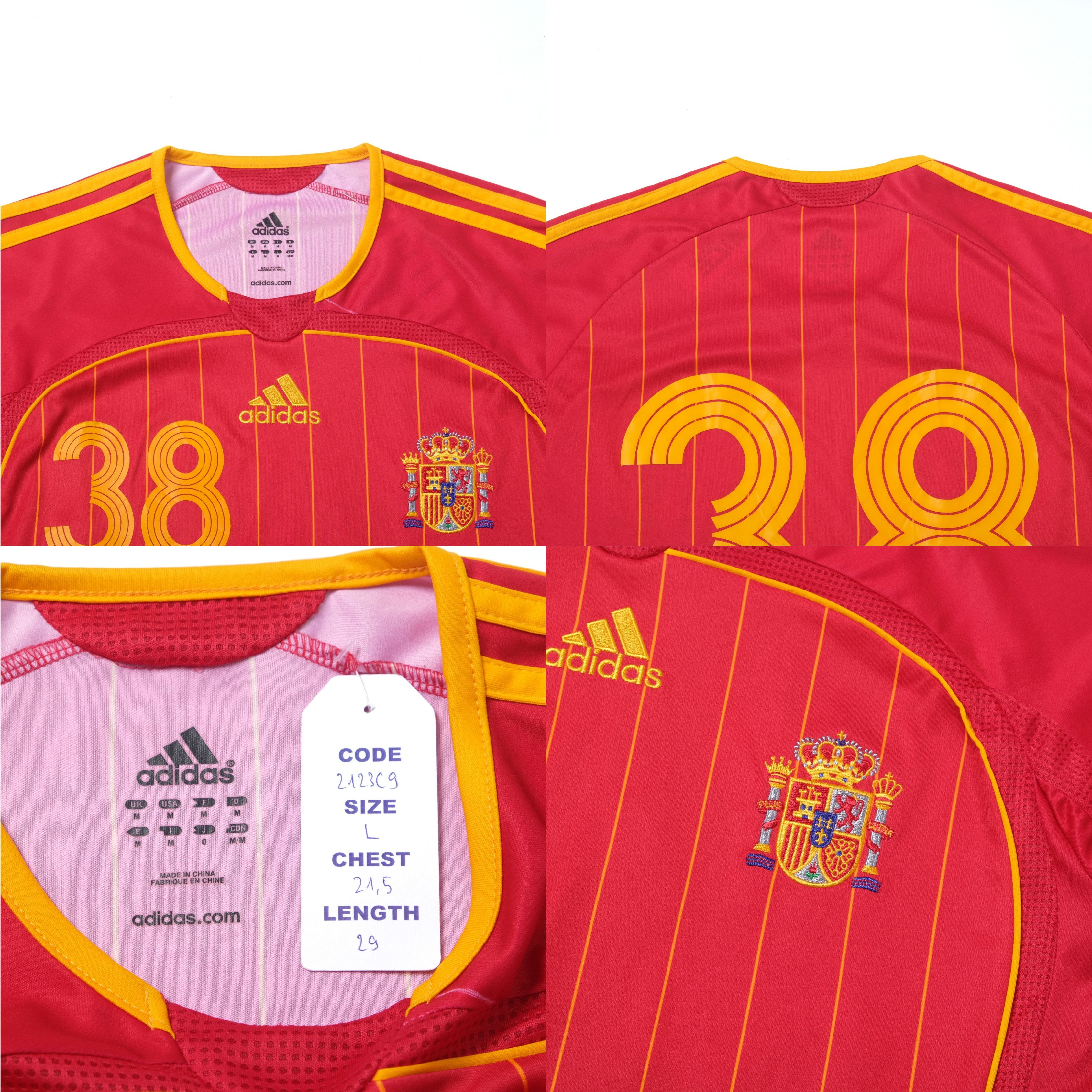 Adidas 2006/08 Spain Home Shirt Adidas (L) Size US L / EU 52-54 / 3 - 5 Thumbnail
