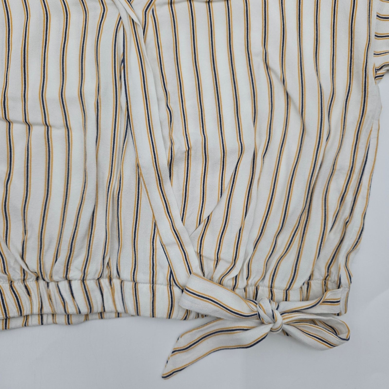 Other Urban Romantics Yellow Striped Cropped Wrapped Top Large Size L / US 10 / IT 46 - 5 Thumbnail