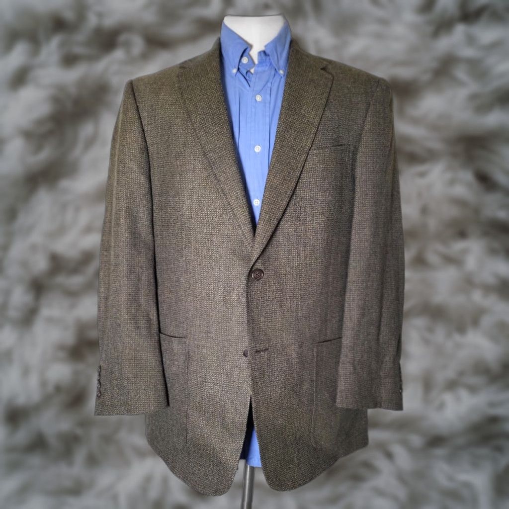 Hart Schaffner Marx Hart Schaffner Marx GUSSET Tweed Blazer Coat Jacket 42R Men Wool Check Single-Breasted 2-Button Notch Lapel Regular Size 42R - 1 Thumbnail