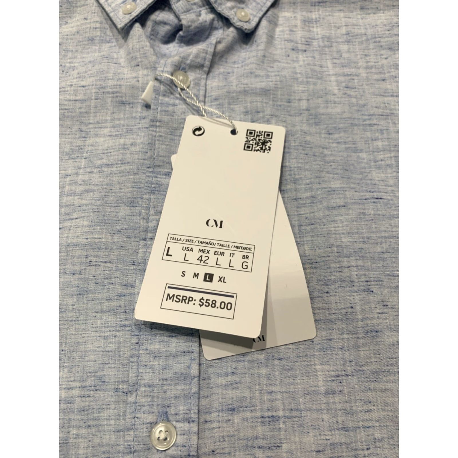 Vintage Cactus Man Ricky Singh Floral Flip Cuff Button Shirt Mens L Blue Long Sleeve NWT Size US L / EU 52-54 / 3 - 6 Thumbnail