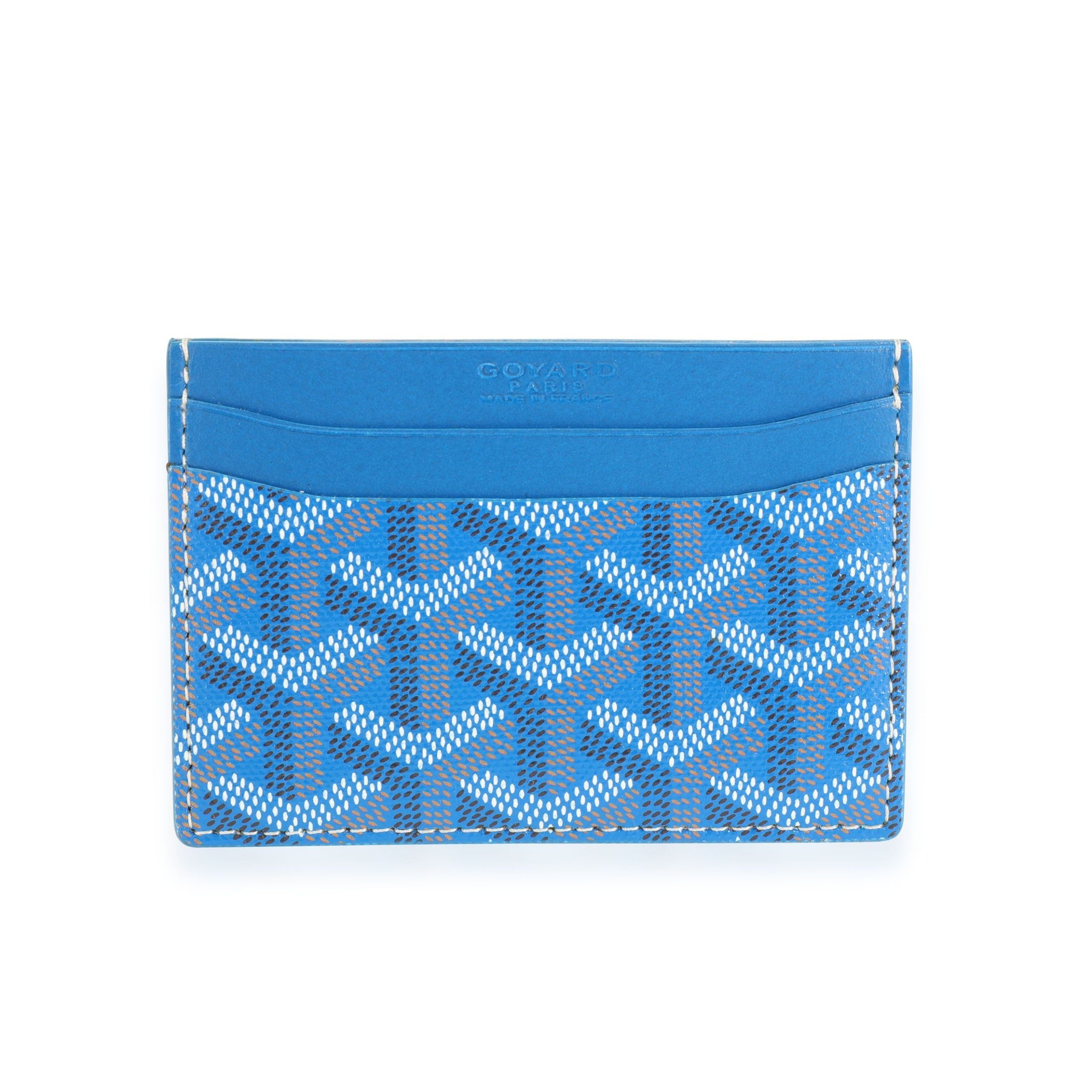image of Goyard Blue Goyardine Saint Sulpice Card Holder, Women's
