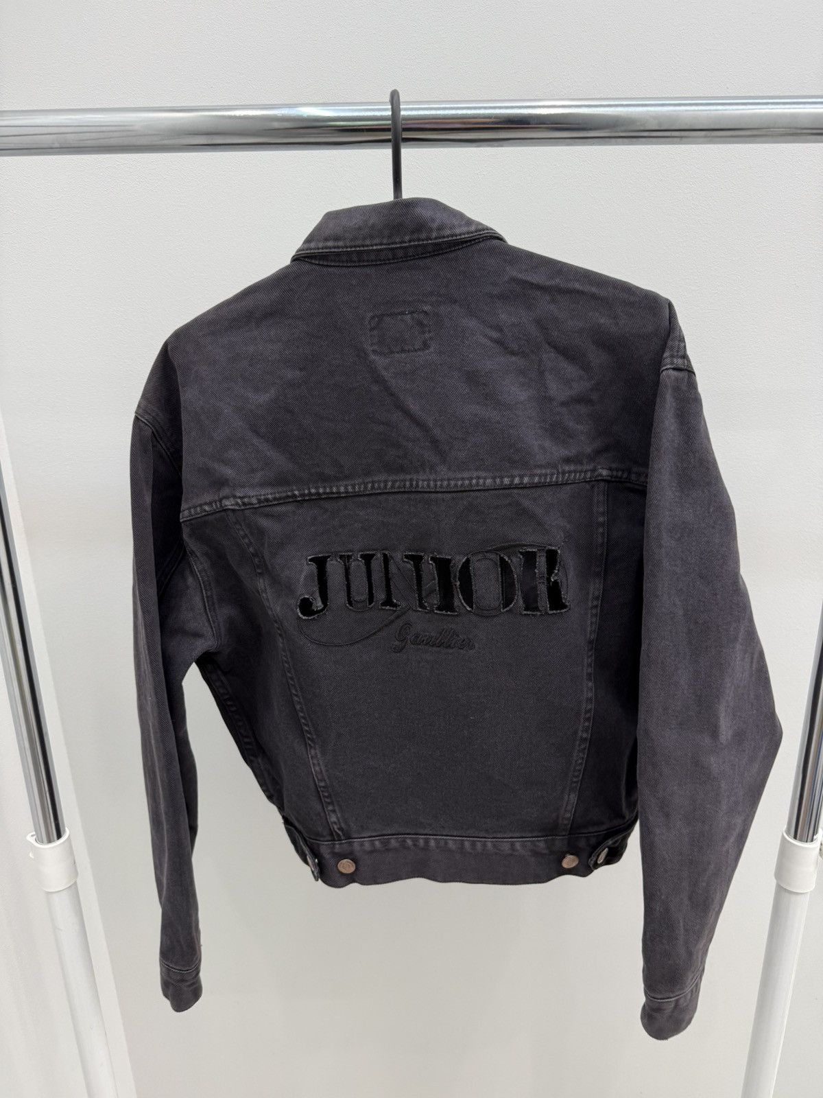 Jean Paul Gaultier × Vintage Archive 80s Jean Paul Gaultier Junior Back Logo Denim Jacket Size US M / EU 48-50 / 2 - 2 Thumbnail