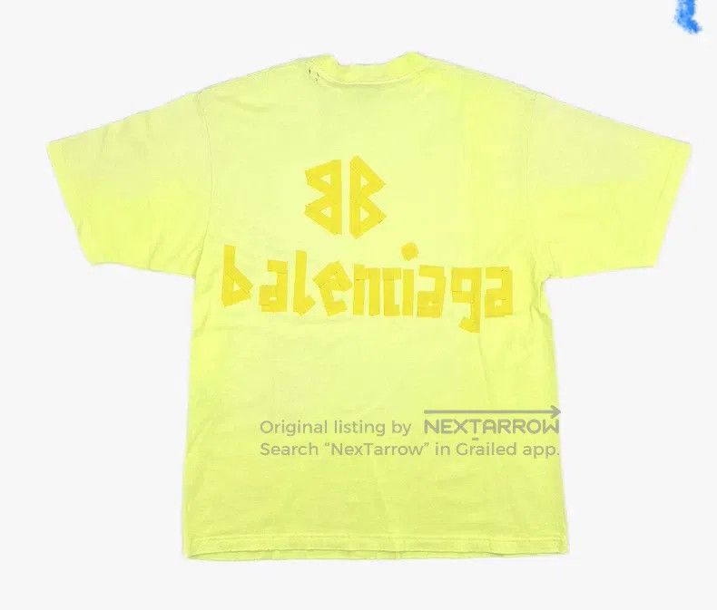 Balenciaga Balenciaga Neon Yellow Tape Logo Short Sleeve T-Shirt Size US S / EU 44-46 / 1 - 2 Thumbnail