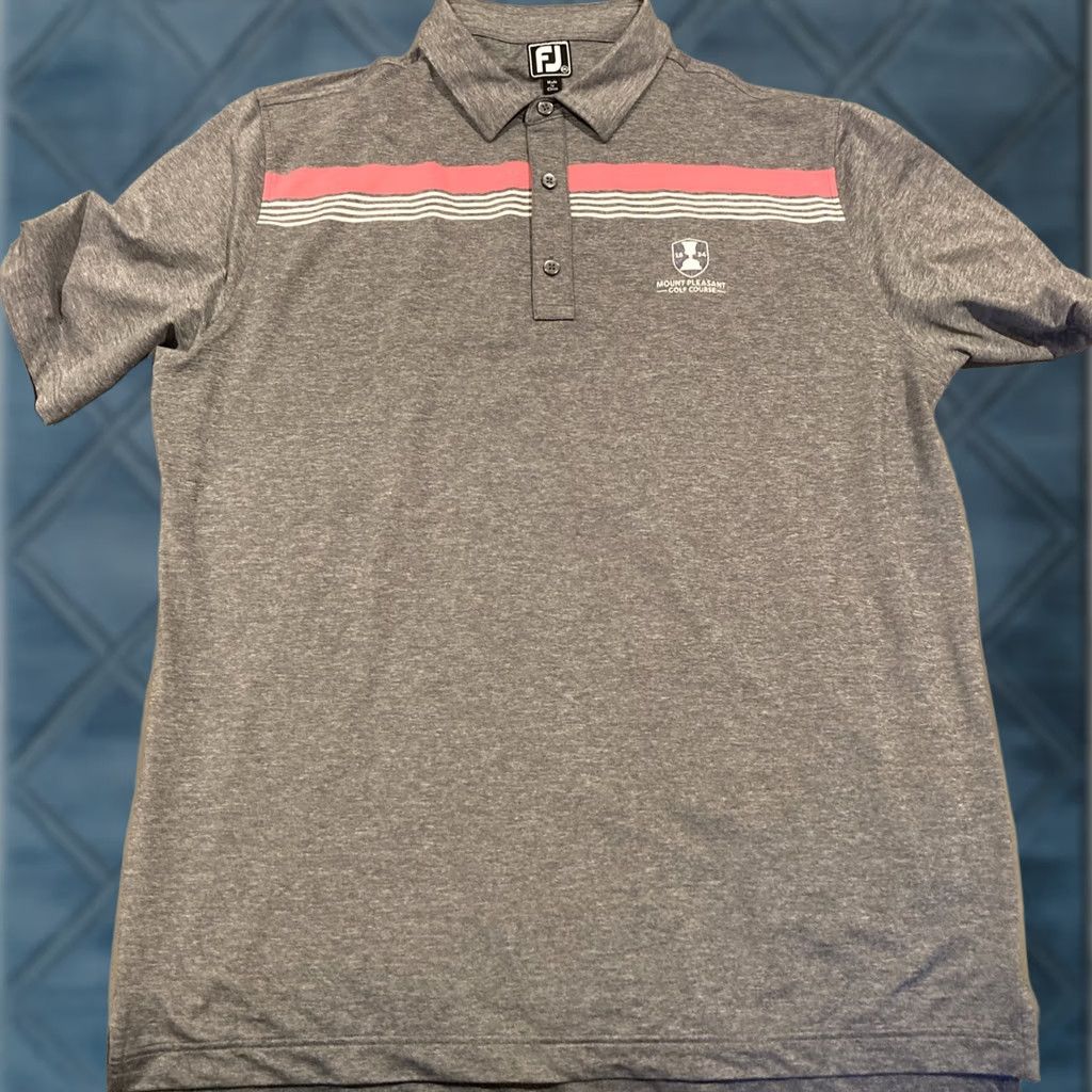 Footjoy VINTAGE Footjoy FJ Golf Polo Gray Striped Men’s XXL Mount Pleasant Golf Course Size US XXL / EU 58 / 5 - 1 Thumbnail