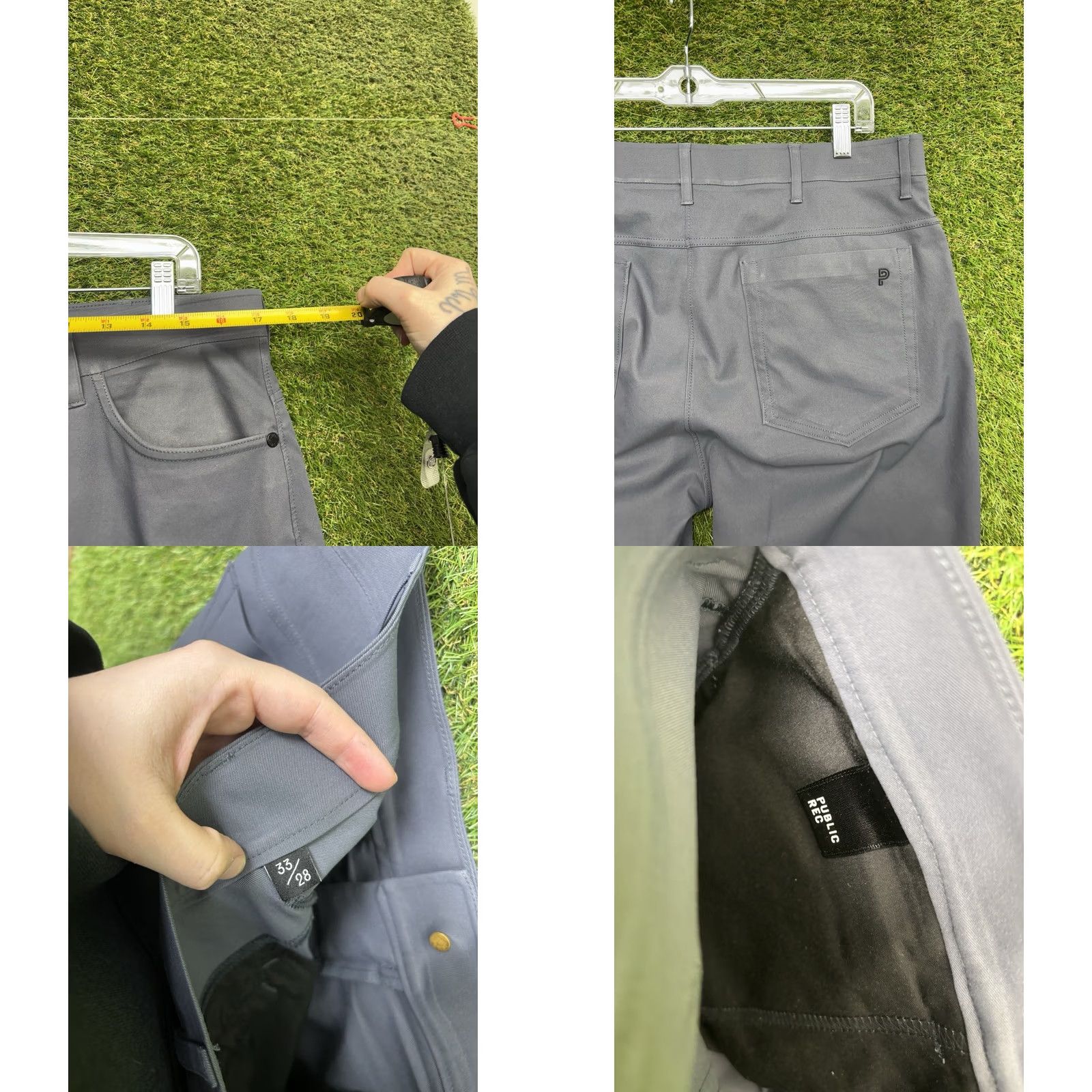 Vintage Public Rec Dealmaker Pants Slim 33x28 Gray Polyester Chino Men Straight Front 5-Pocket Flat Front Slimming Breathing Lightweight Size US 33 - 8 Thumbnail