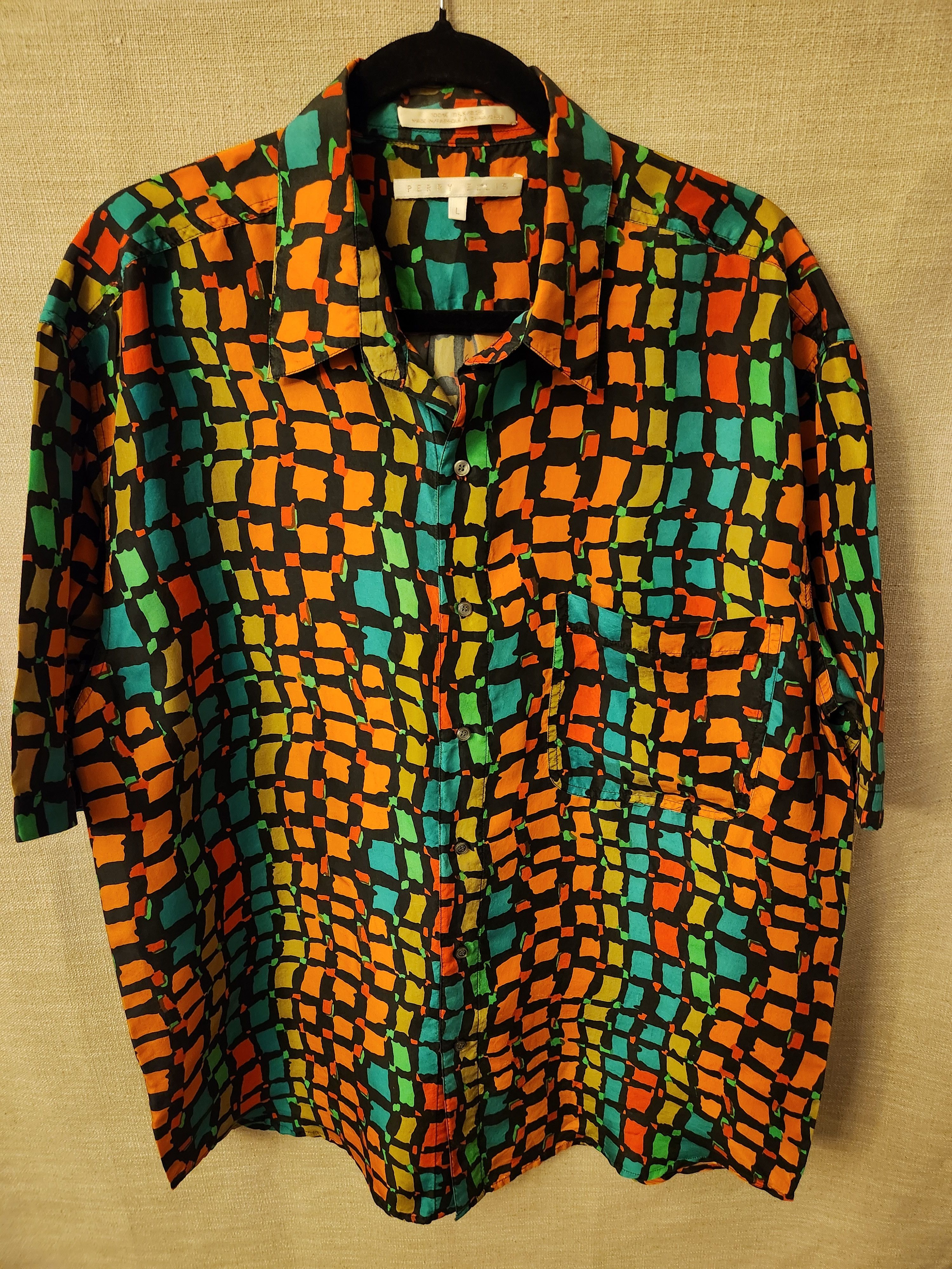 Perry Ellis Colorful Abstract Designed Short Sleeve Shirt Size US L / EU 52-54 / 3 - 1 Thumbnail