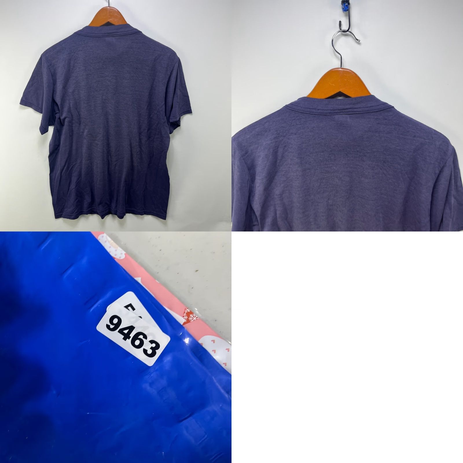 Fruit Of The Loom VINTAGE 90s Sun faded Fruit of the Loom T Shirt L Navy Blue Mens Shirt Size US L / EU 52-54 / 3 - 8 Thumbnail