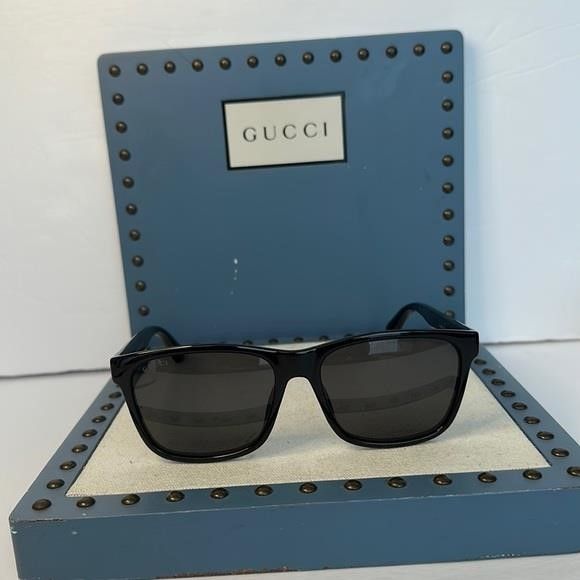 Gucci New - GUCCI Grey Rectangular Men's Sunglasses GG0746S 001 5 Size ONE SIZE - 7 Thumbnail
