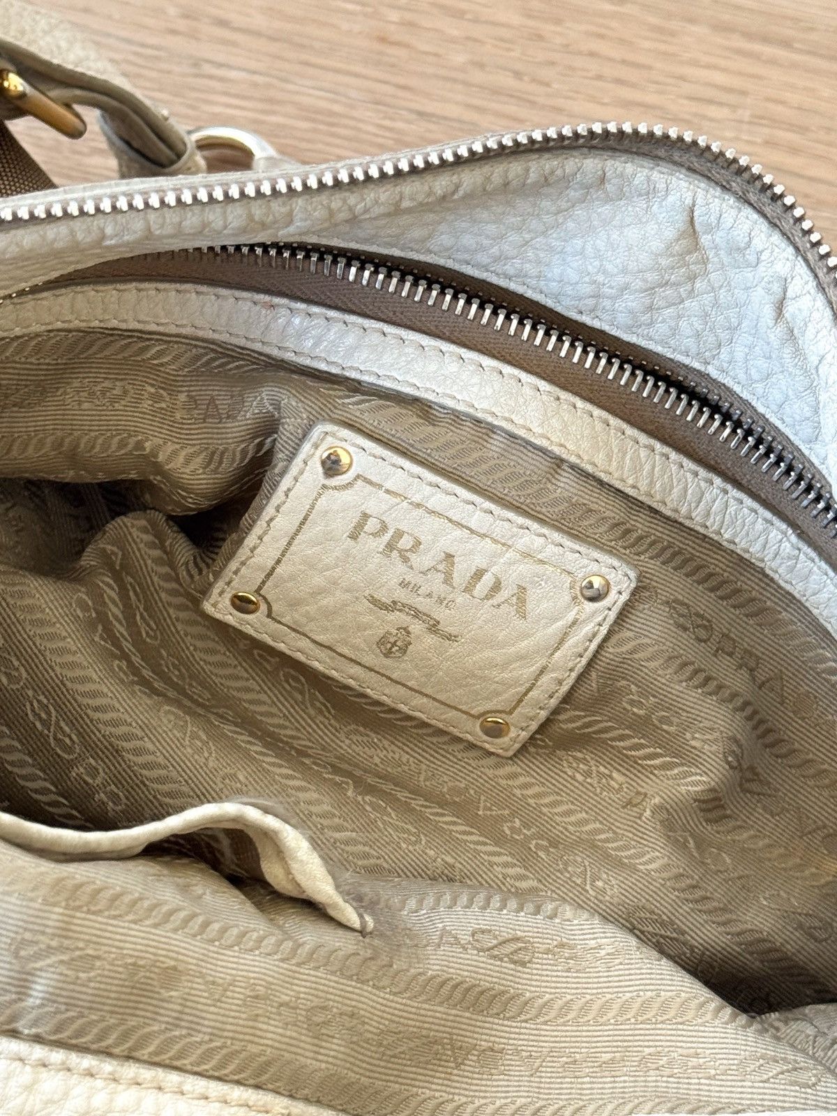 Prada Prada Jacquard Hobo Bag BR4944 Brown White Size ONE SIZE - 8 Thumbnail
