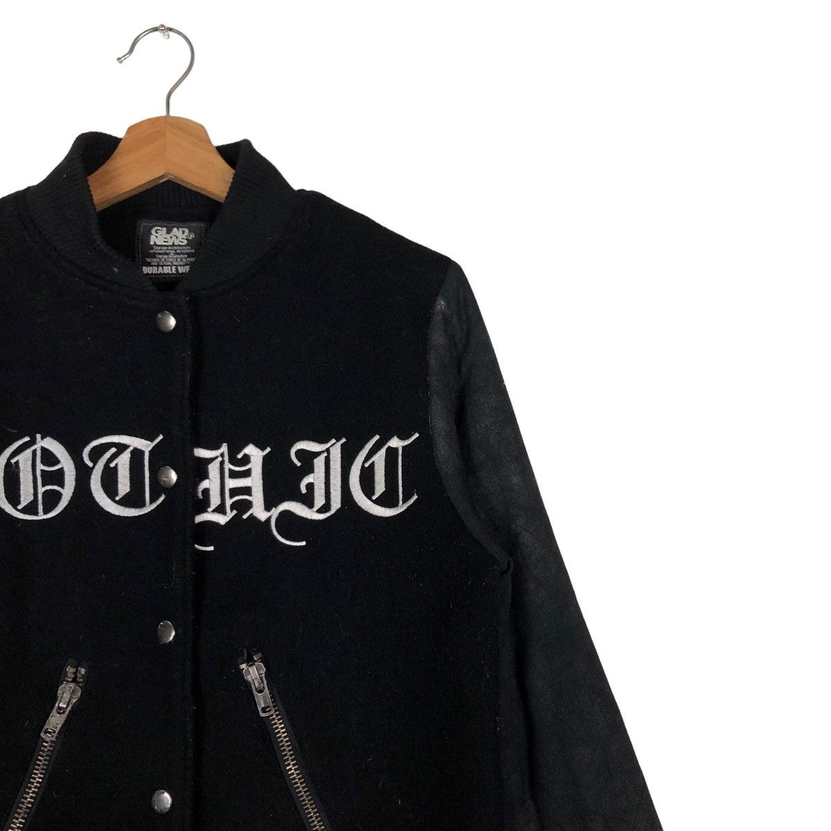 Japanese Brand 🔥Vtg Varsity Jacket Bomber Glad News Skeleton Big Logo Size US M / EU 48-50 / 2 - 7 Thumbnail