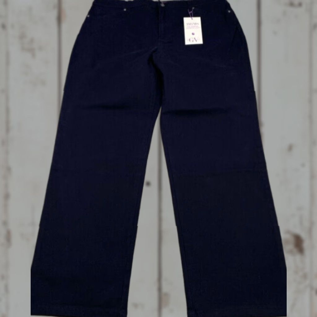 Gloria Vanderbilt VINTAGE Gloria Vanderbilt Amanda Jeans Womens 18S Navy Denim Stretch NEW Size 40" / US 18 - 1 Thumbnail