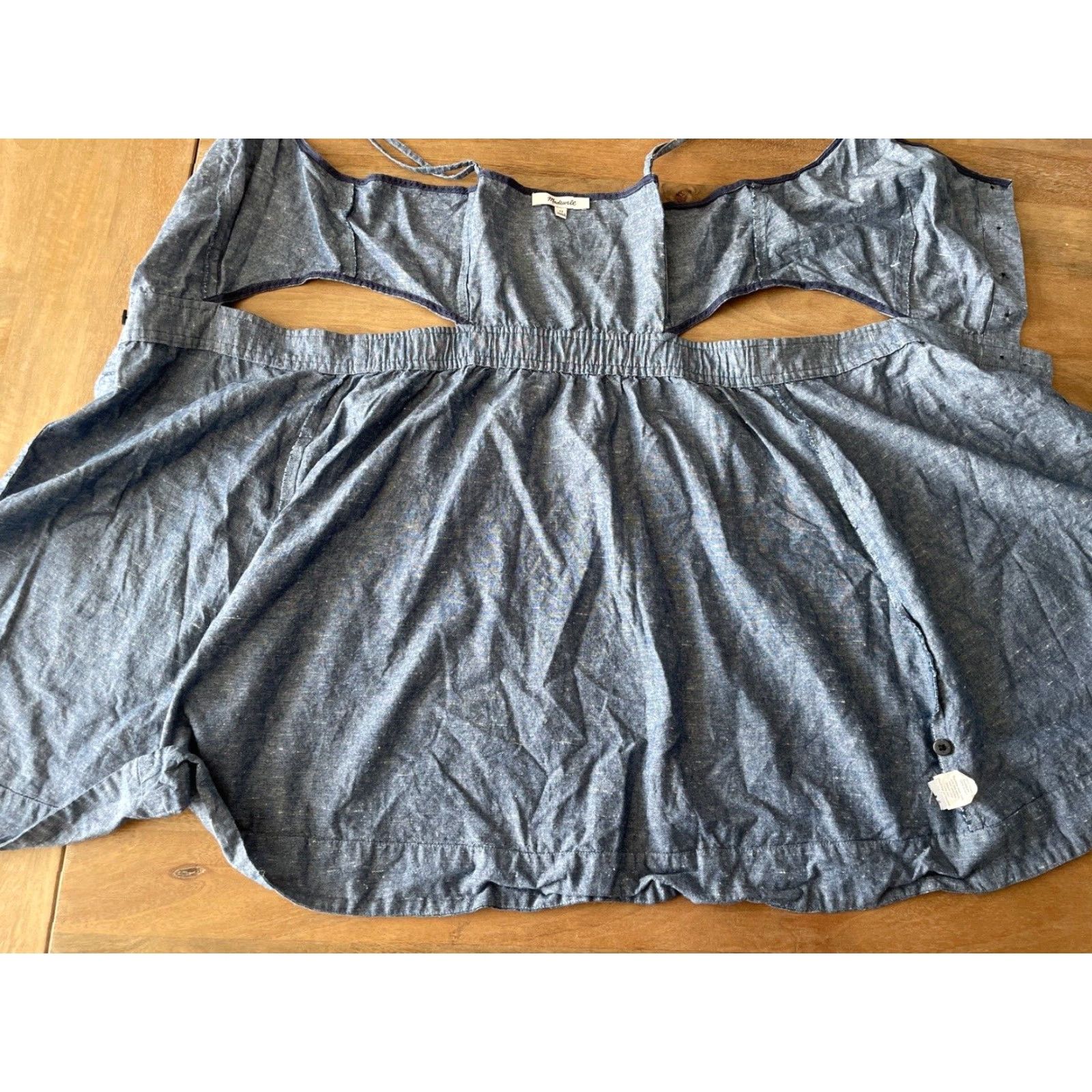Madewell Madewell Chambray Button Down Shirt Dress Dress 12 Blue Cut Out Spaghetti Shift Women Adult Shirt Size XL / US 12-14 / IT 48-50 - 4 Thumbnail
