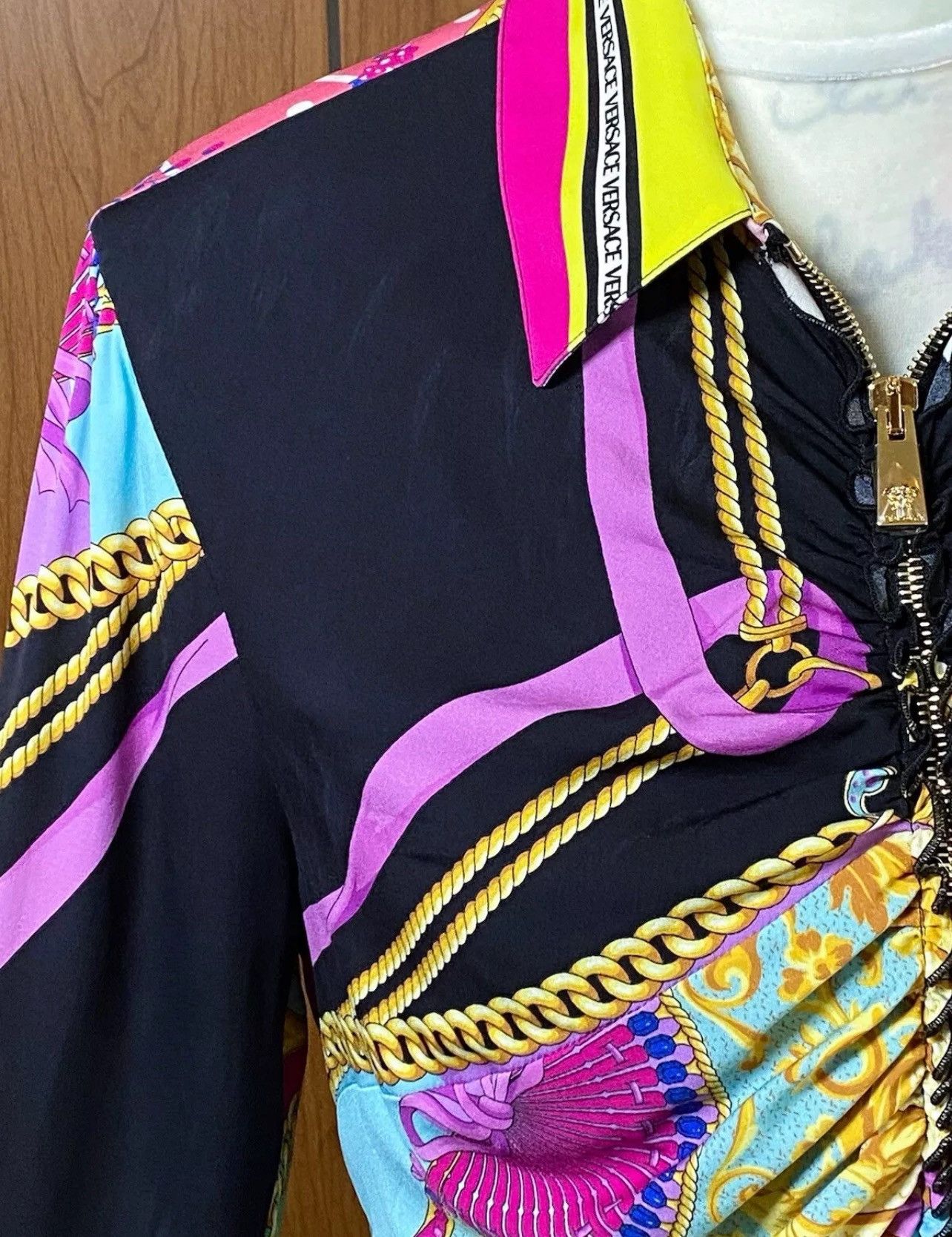 Versace Versace Ventagli Midi Shirt Dress size 48/us size 12 Size XL / US 12-14 / IT 48-50 - 19 Thumbnail