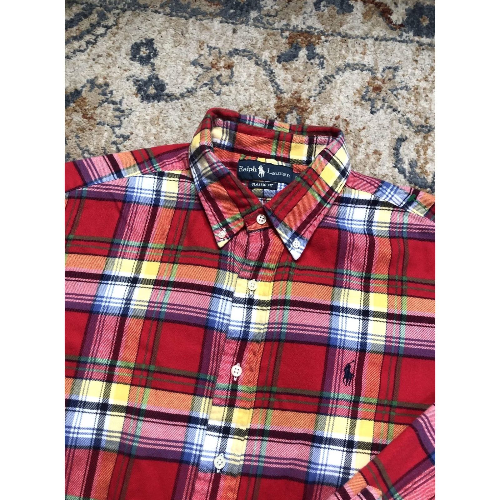 Ralph Lauren Ralph Lauren Shirt Mens XL Red Plaid Flannel Long Sleeve Button-Down Classic Fit Size US XL / EU 56 / 4 - 7 Thumbnail