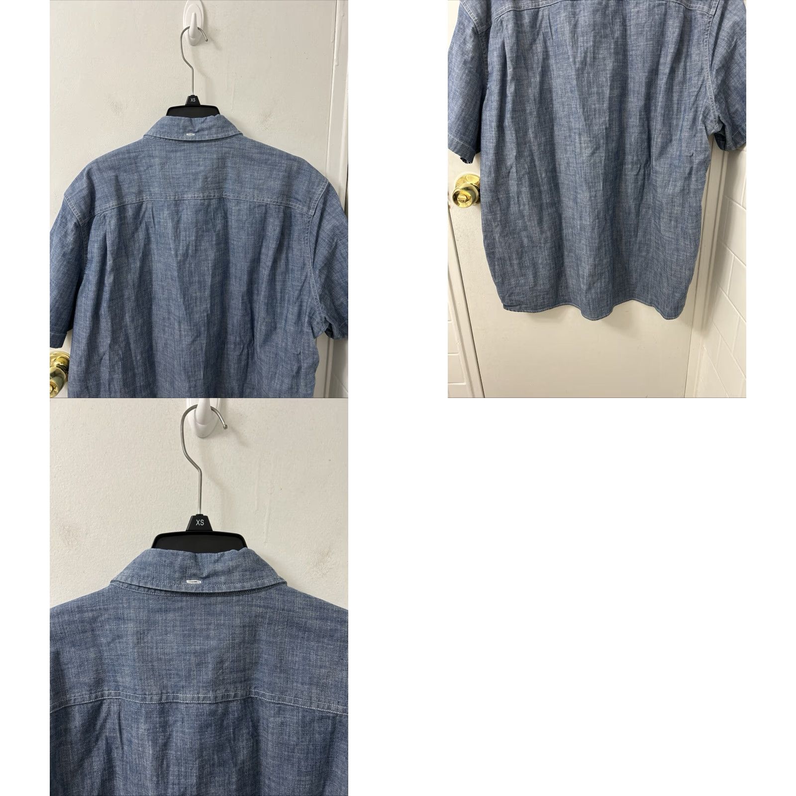Vintage L.L. Bean Chambray Shirt Mens XL Blue Slim Button-Down Short Sleeve with Pocket Size US XL / EU 56 / 4 - 8 Thumbnail