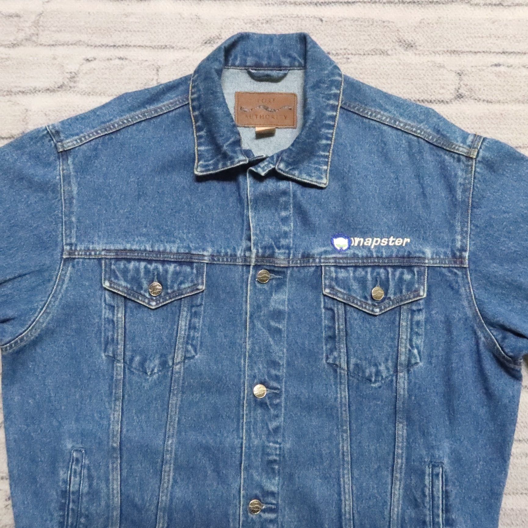 Port Authority VINTAGE Napster Denim Trucker Jacket - 90s Rare Blue L Mens Jacket Size US L / EU 52-54 / 3 - 2 Thumbnail