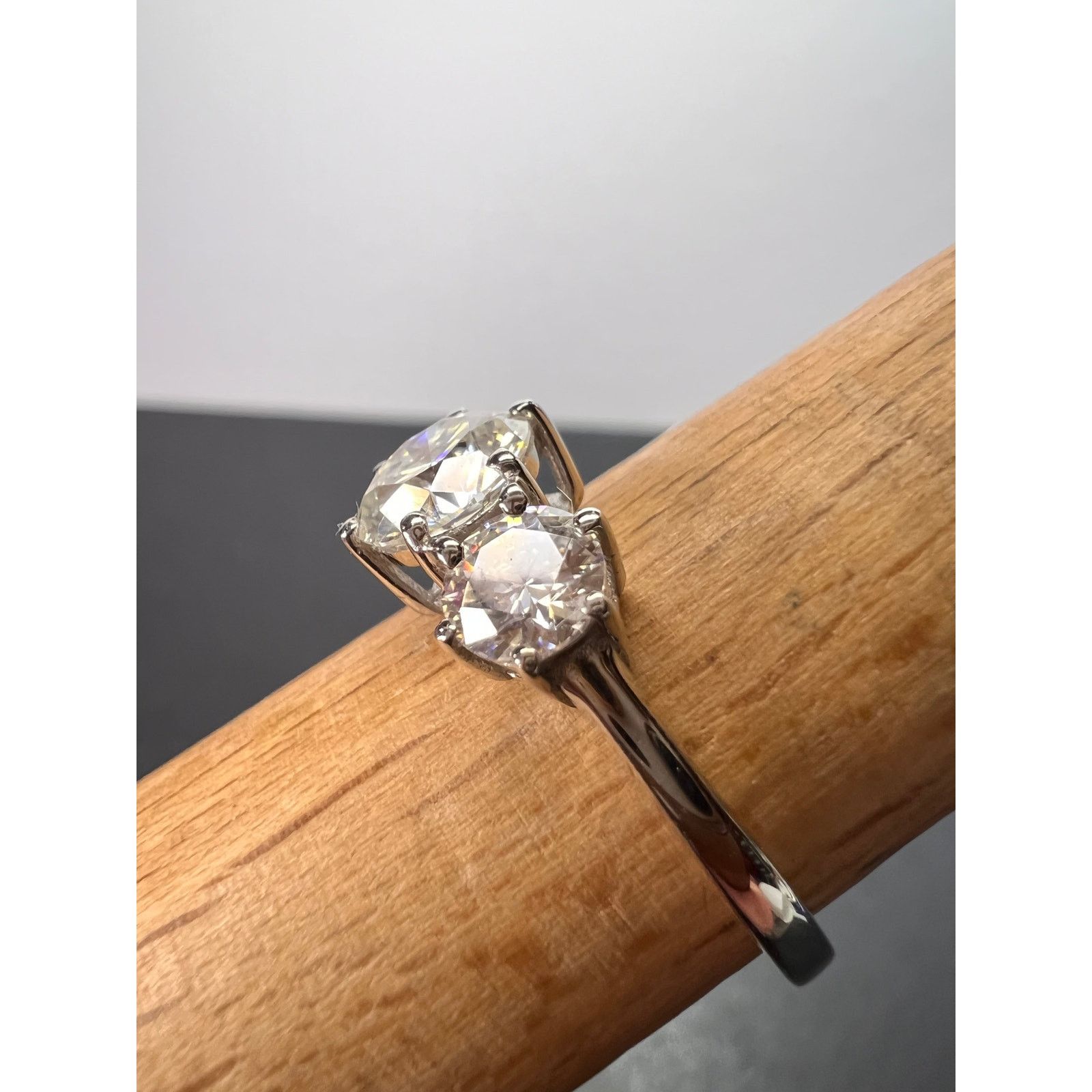 Other NEW Moissanite trilogy ring in platinum over 925 size 9 Size ONE SIZE - 6 Thumbnail