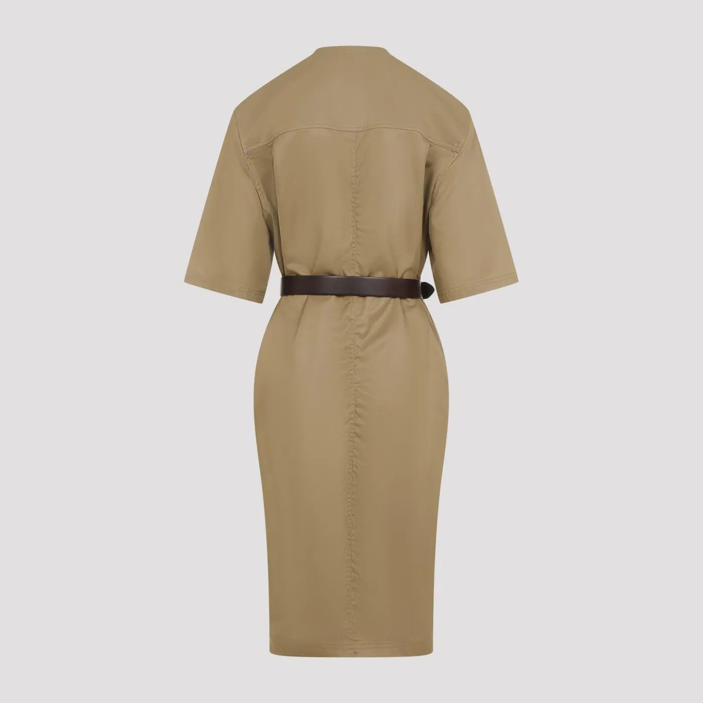 Saint Laurent Paris o1bcso1str1125 Saharienne Dress In Cotton Twill in Beige Size XS / US 0-2 / IT 36-38 - 2 Thumbnail