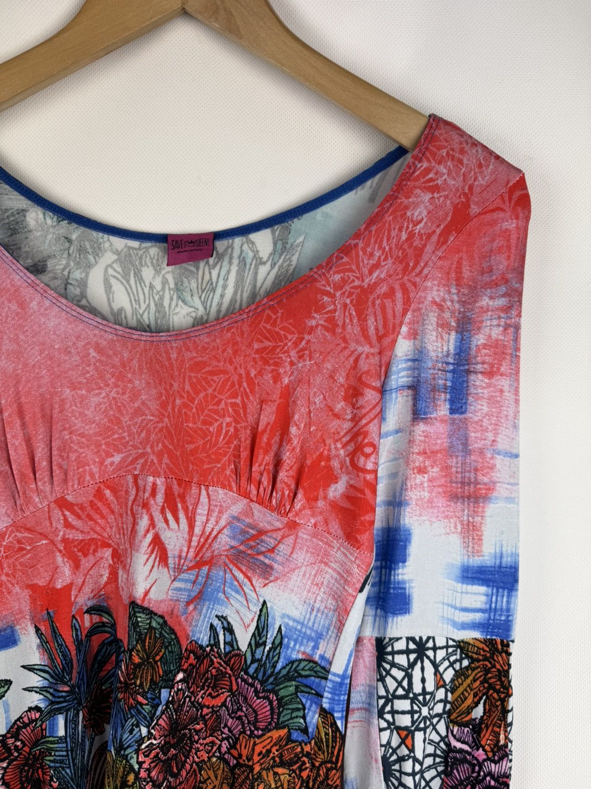 Other Save The Queen Ladies Pattern Y2K Long Sleeve Tunic Blouse Size S / US 4 / IT 40 - 5 Thumbnail