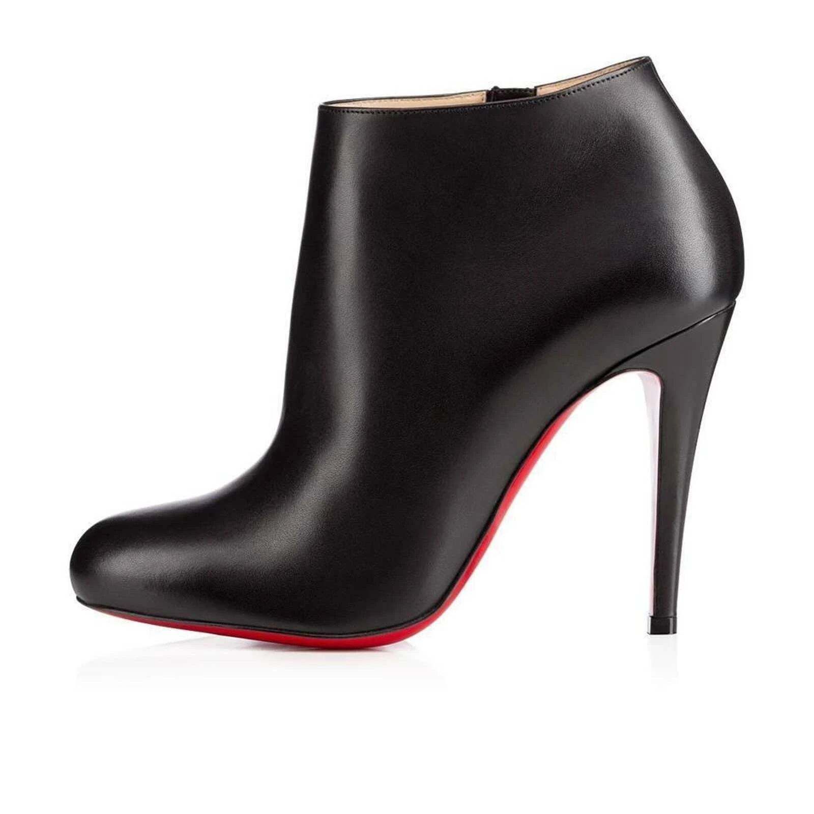 Christian Louboutin Christian Louboutin Belle 100 Black Calf Leather Ankle Size US 5 / IT 35 - 3 Thumbnail