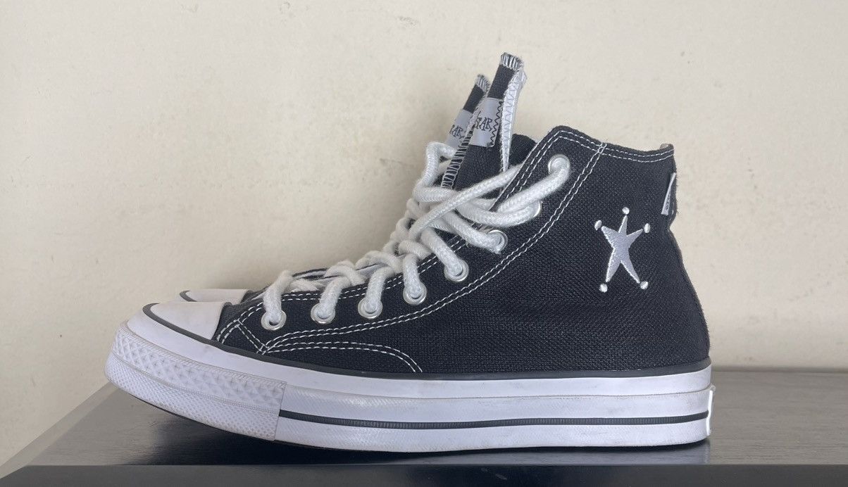 Converse × Stussy Stussy x Converse Chuck 70 High ‘Black’ Sneakers Size 7.5 Size US 7.5 / EU 40-41 - 3 Thumbnail
