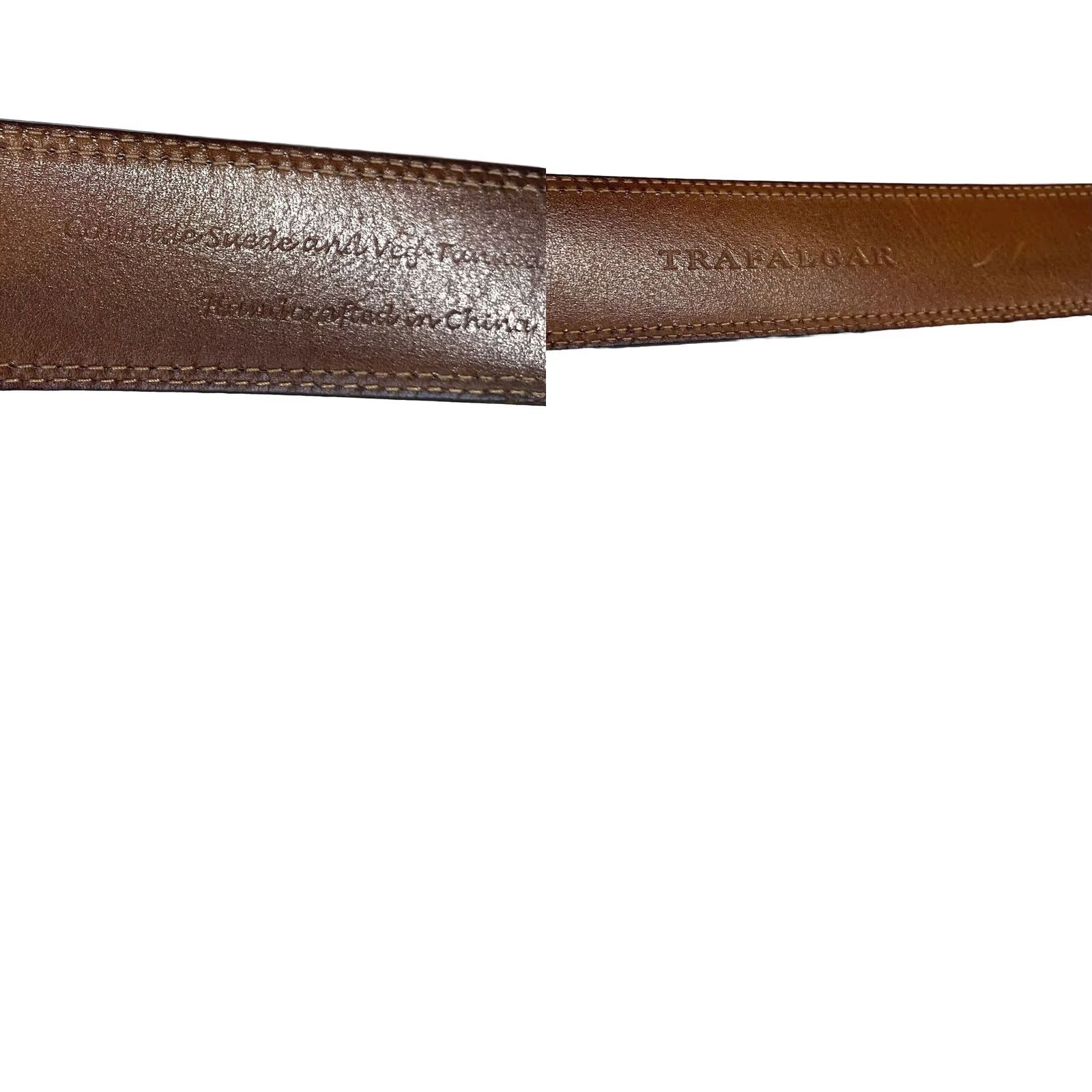Vintage Trafalgar Belt Men Cowhide Suede Veg Tanned Leather Brown 1103TF14-208 Sz 40 Mens Belt, 1.25” Width, Brown, Preowned, Vintage? Size 40 - 9 Thumbnail