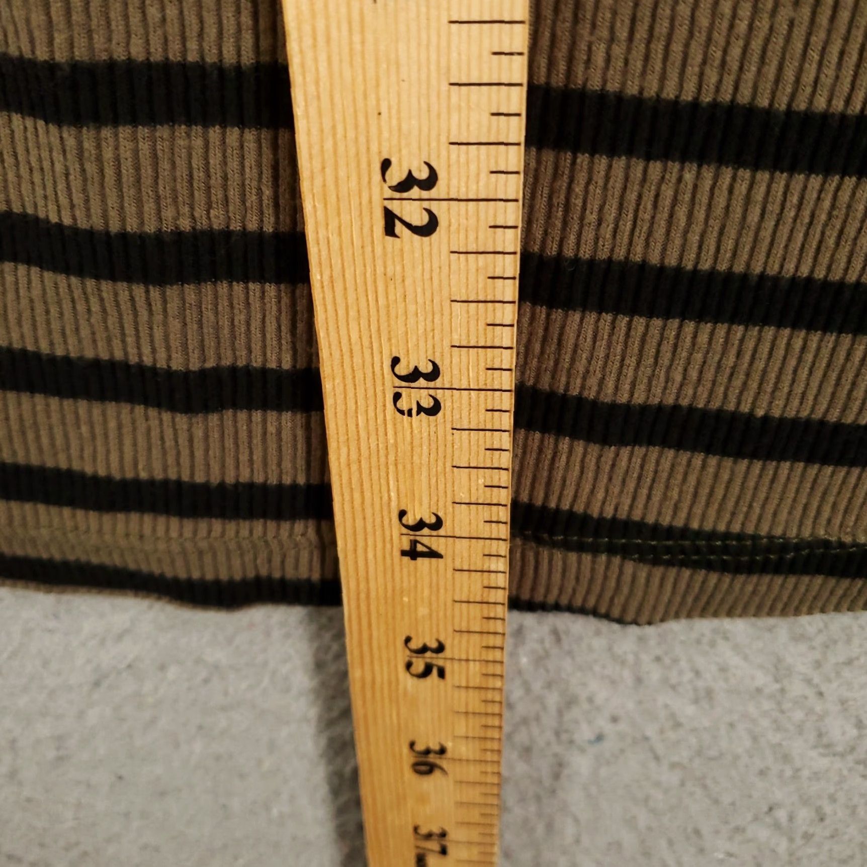 Old Navy Old Navy Dress Women's Size Large Olive Green Striped Shift Tunic Stretch (Multicolor Rayon) Size L / US 10 / IT 46 - 3 Thumbnail