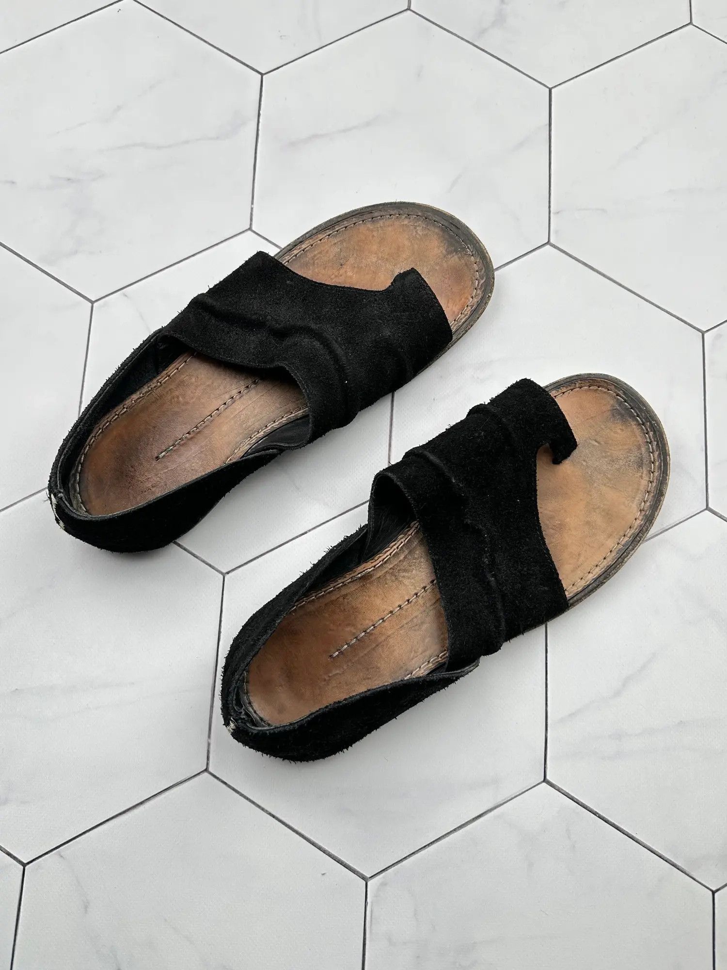 image of Avant Garde x Lost Found Ria Dunn Lost&found Ria Dunn Leather Sandals in Black, Men's (Size 11)