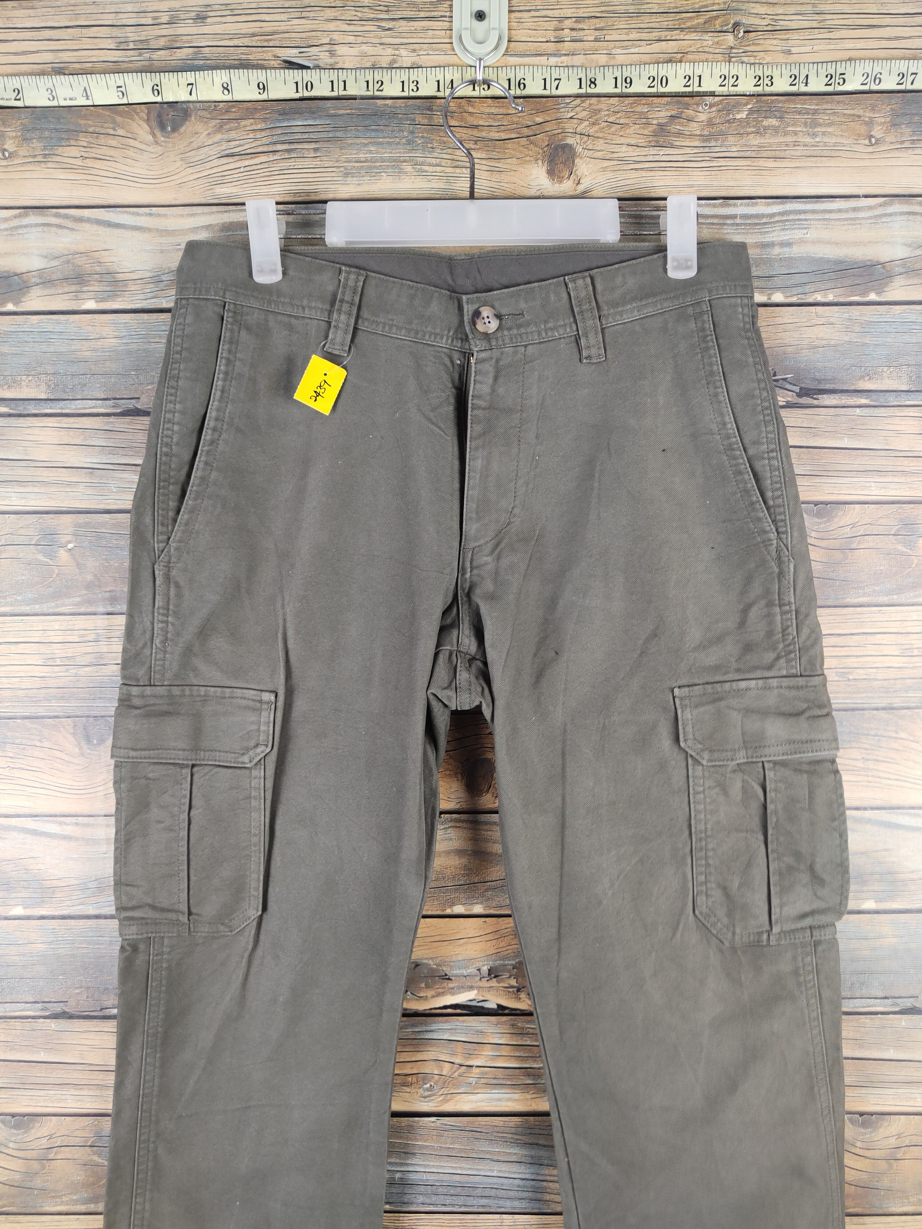 Vintage DL Petit Bonheur Inattendu Army Green Cargo Pants #2439 Size US 31 - 2 Thumbnail