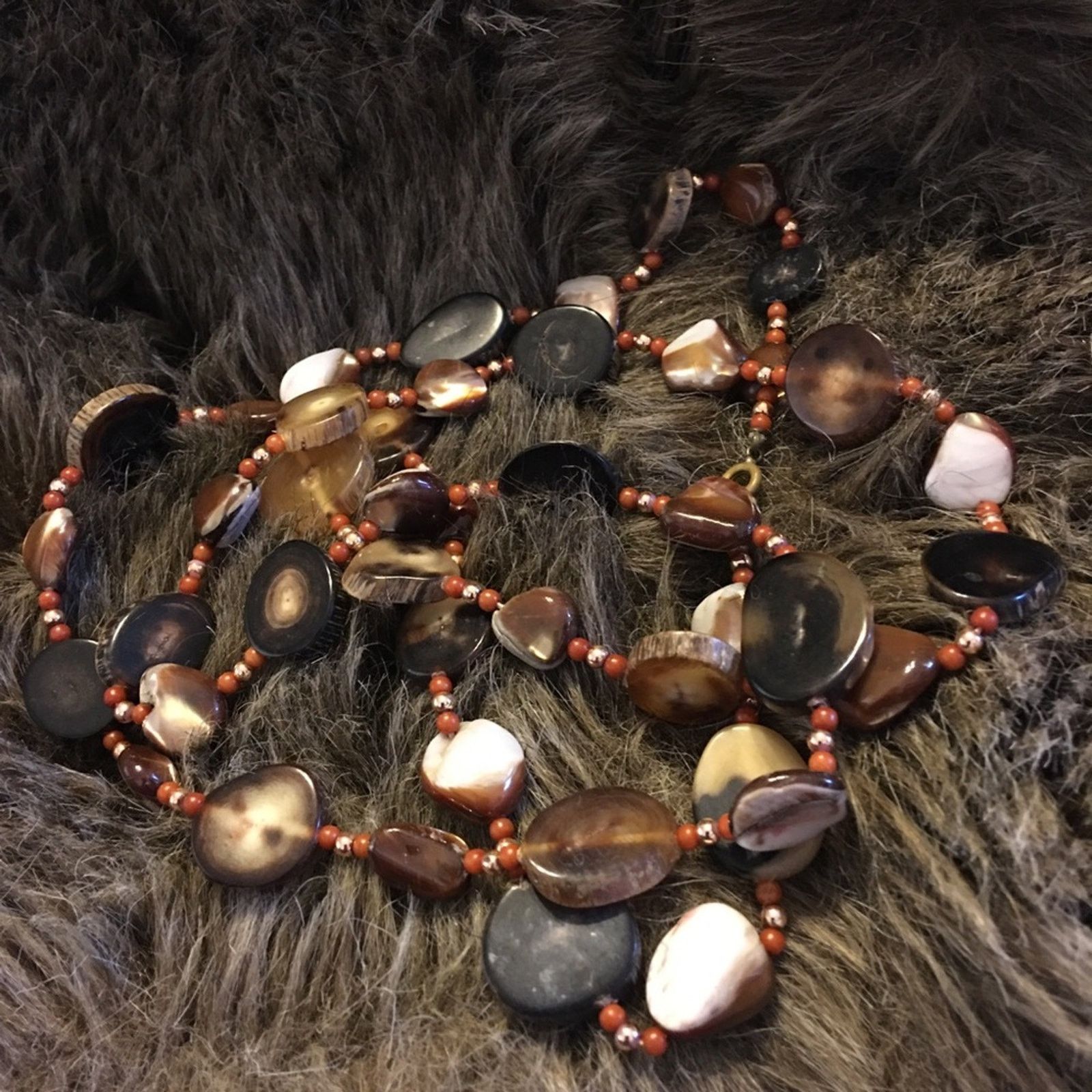 Vintage Vintage sliced agate rough abalone shell necklace Size ONE SIZE - 7 Thumbnail