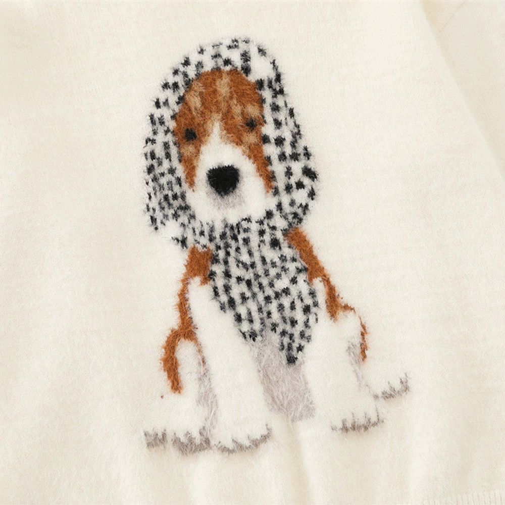 Vintage Men's street American casual puppy loose round neck sweater Size US M / EU 48-50 / 2 - 4 Thumbnail