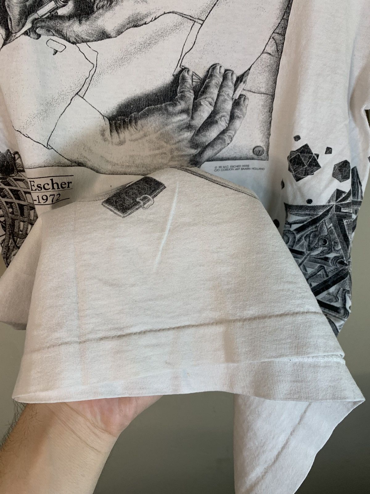 Vintage RARE* Vintage 1990 M.C. Escher Art AOP Single Stitch T-Shirt Size US M / EU 48-50 / 2 - 6 Thumbnail