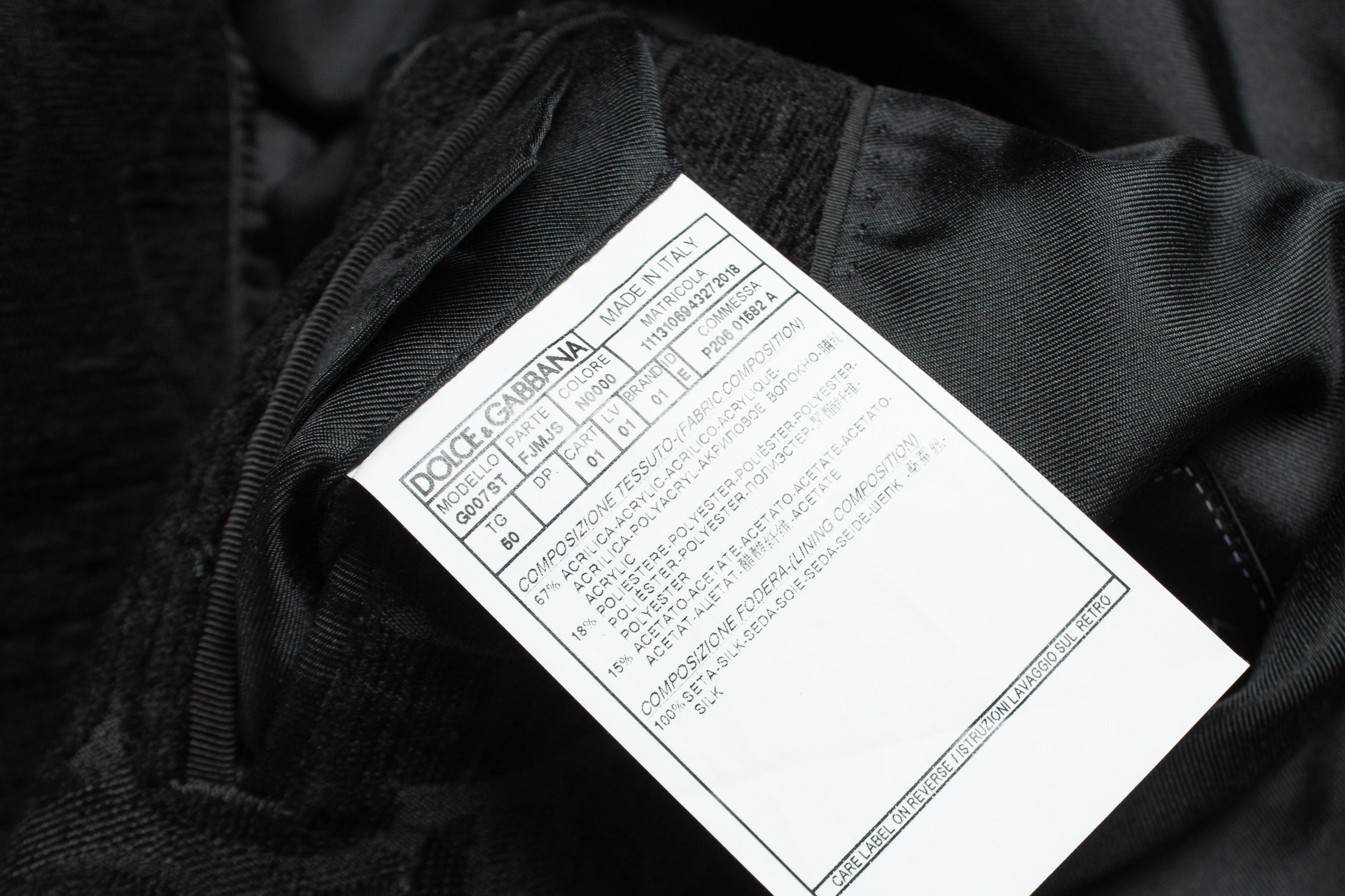 Dolce & Gabbana Dolce & Gabbana, Black jacquard woven coat Size US L / EU 52-54 / 3 - 6 Thumbnail
