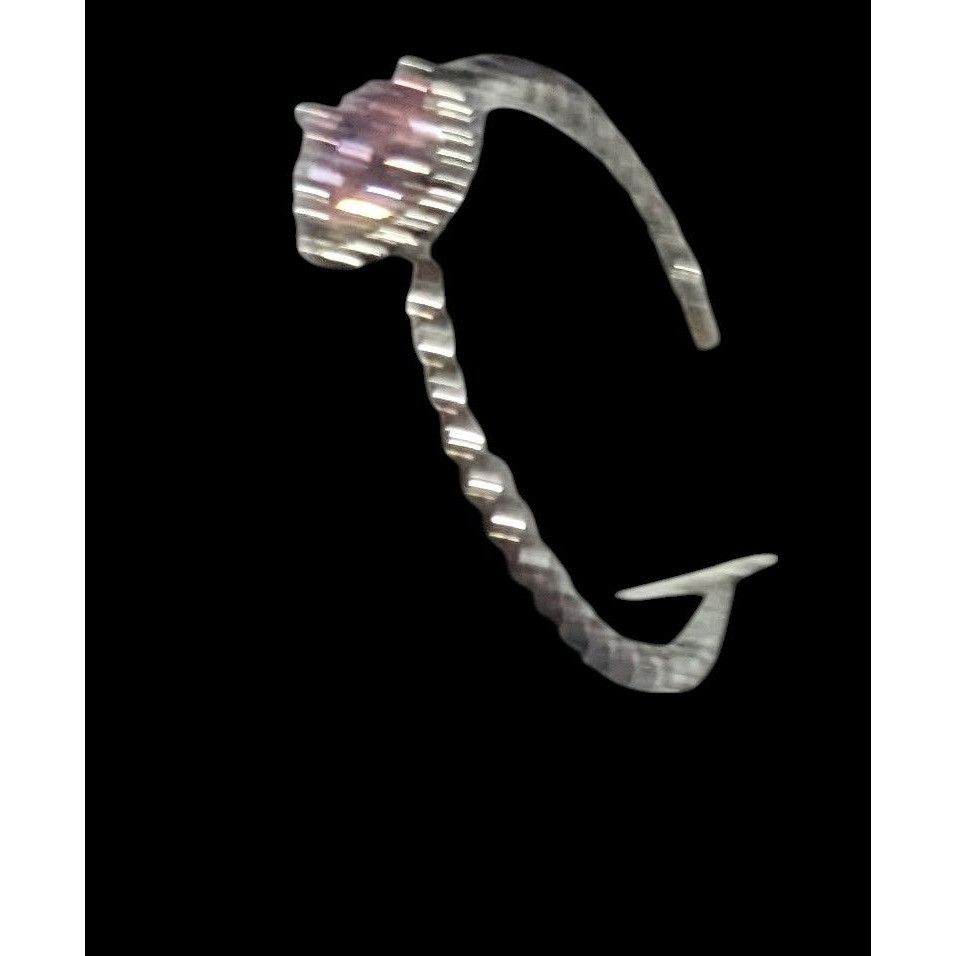 Other Dainty Coquette Silver Tone Ring With Pastel Pink Gem Signed Size ONE SIZE - 8 Thumbnail