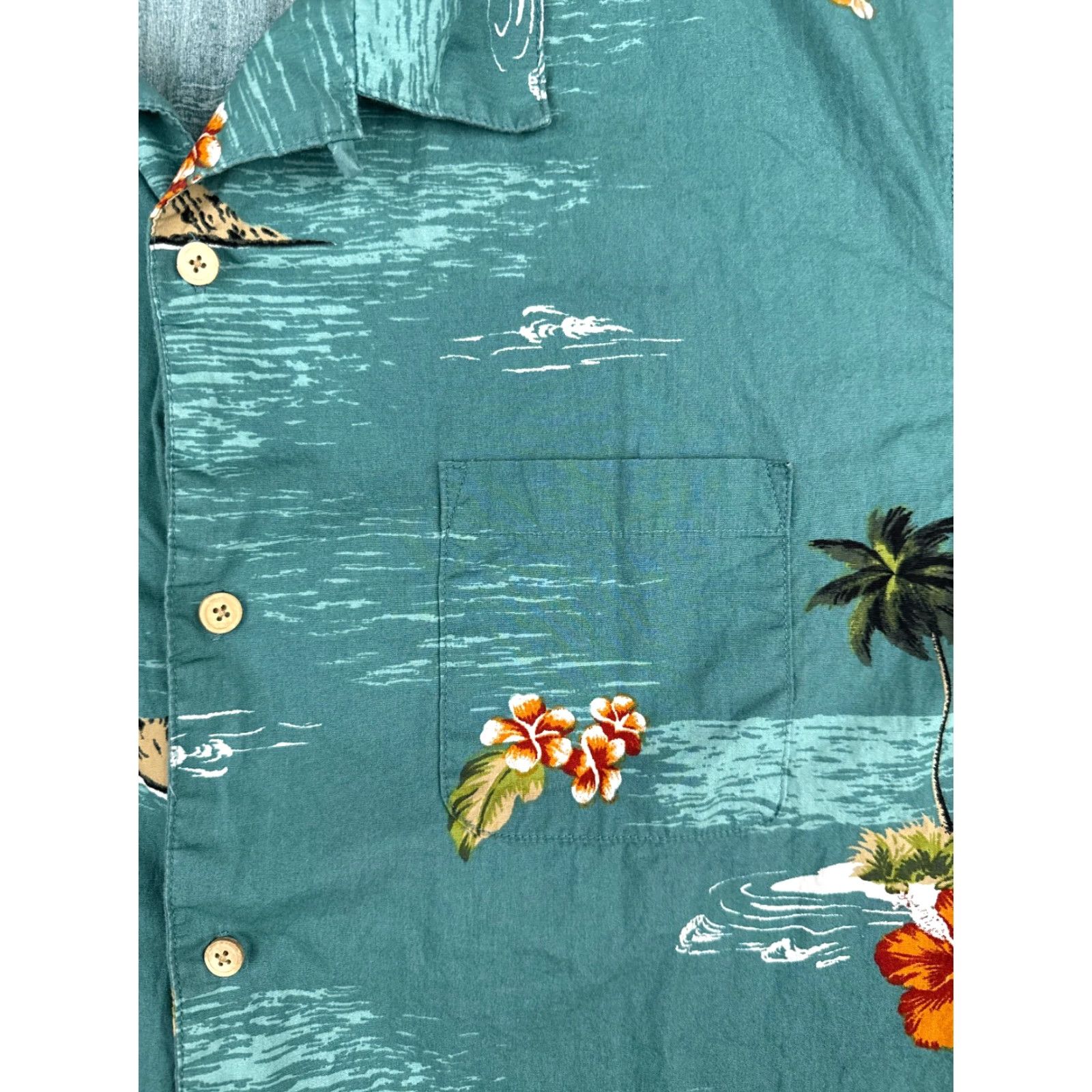 Vintage 28 Palms Shirt Men 2XL Blue Hibiscus Floral Palm Hawaiian Button Up Cotton Size US XXL / EU 58 / 5 - 6 Thumbnail