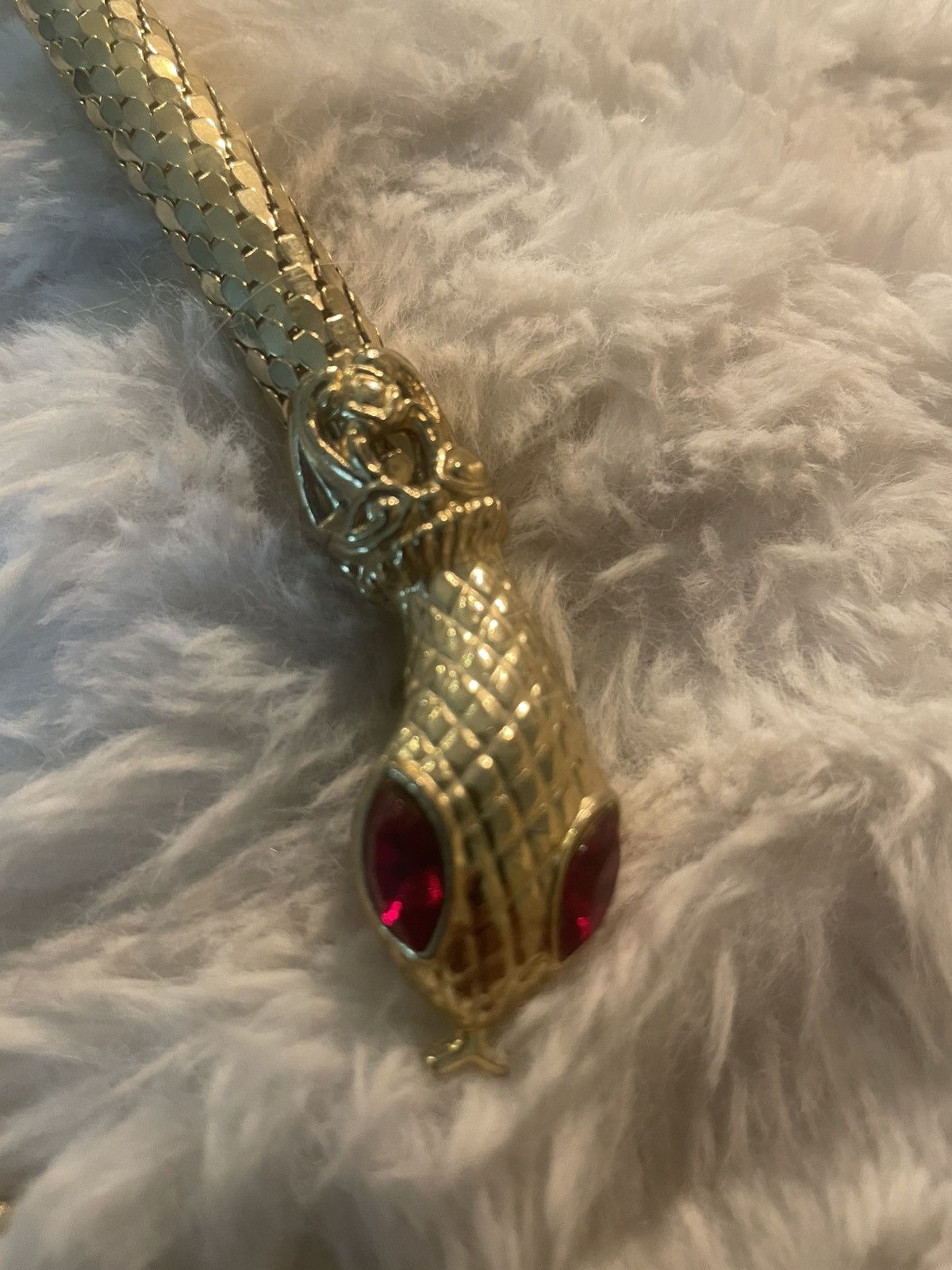 Other Vintage Gold Snake Necklace w/ Red Accents Size ONE SIZE - 6 Thumbnail