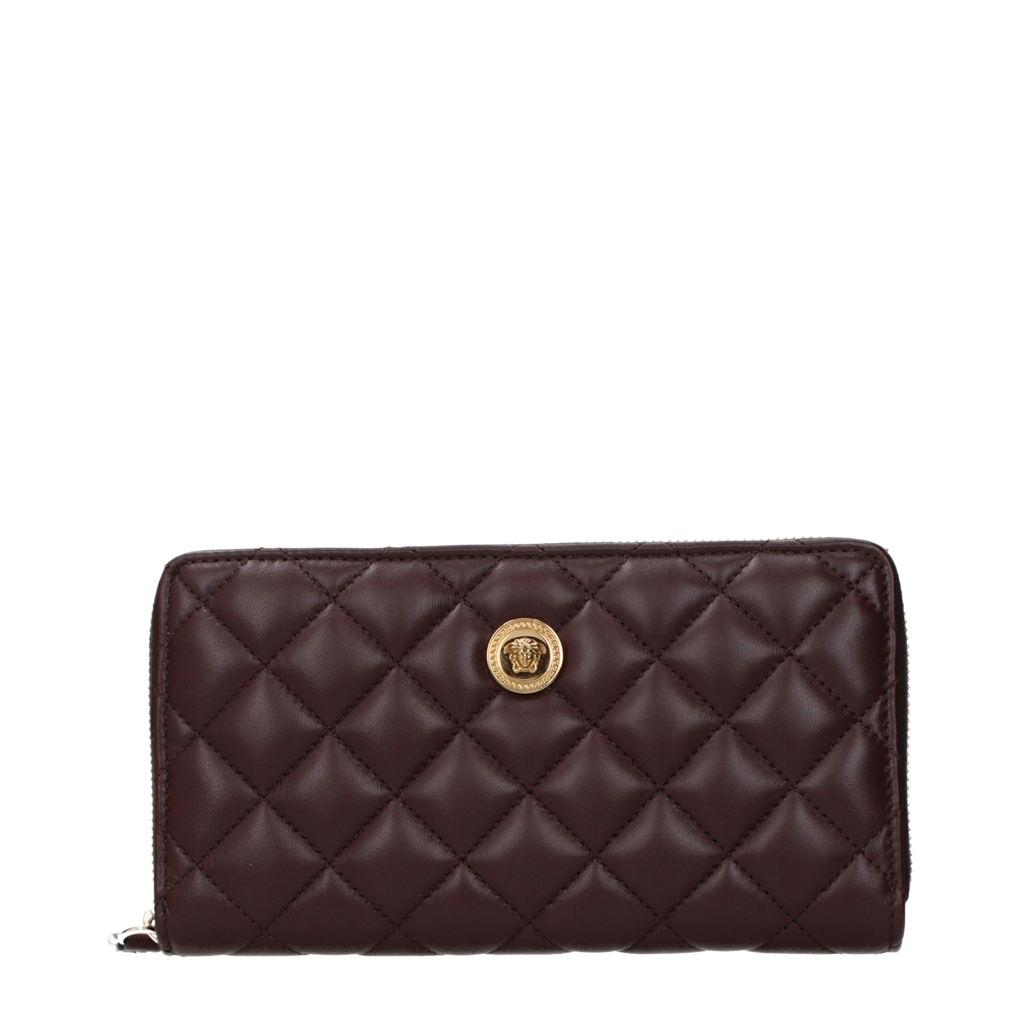 Versace Versace Wallets Women Leather Brown/Chocolate Size ONE SIZE - 1 Thumbnail