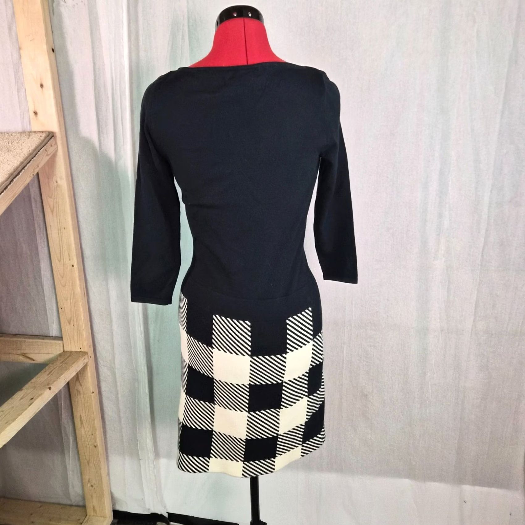 Ralph Lauren Lauren Ralph Dress Womens S Black White Size Check Checkerboard Mini G219 Size S / US 4 / IT 40 - 3 Thumbnail