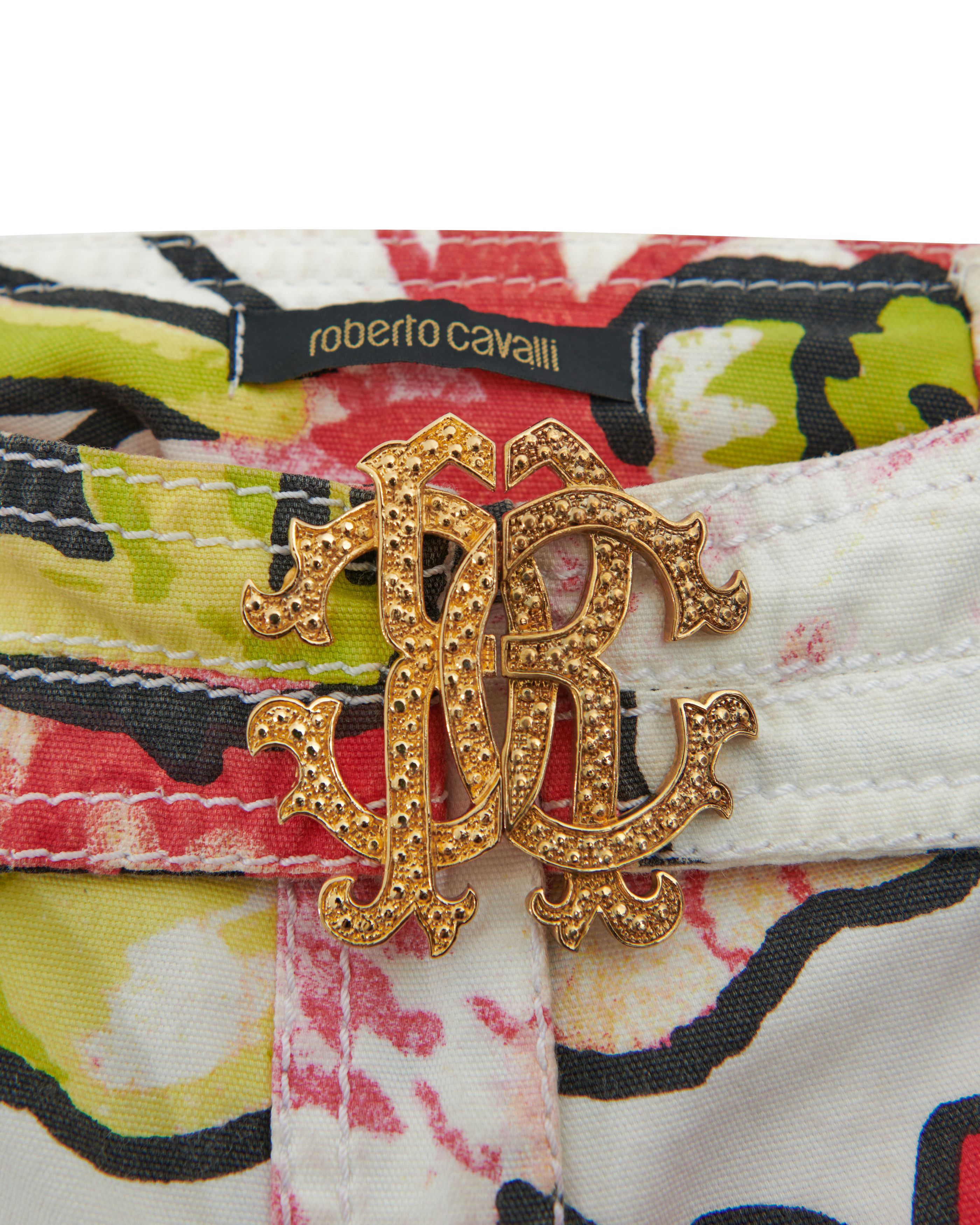 Roberto Cavalli S/S 2005 Red floral print top and pants set Size S / US 4 / IT 40 - 7 Thumbnail