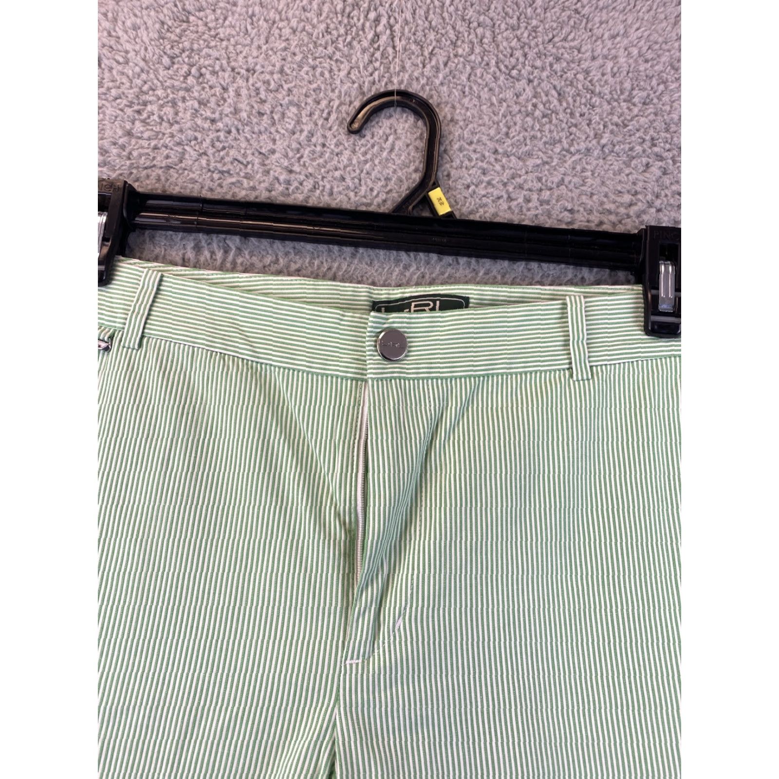 Ralph Lauren VINTAGE? No. LAUREN RALPH LAUREN ACTIVE Shorts WOMEN 12 Green White Stripes Pockets Cotton Blend Regular Fit 79-48 Size 34" / US 12 / IT 48 - 4 Thumbnail