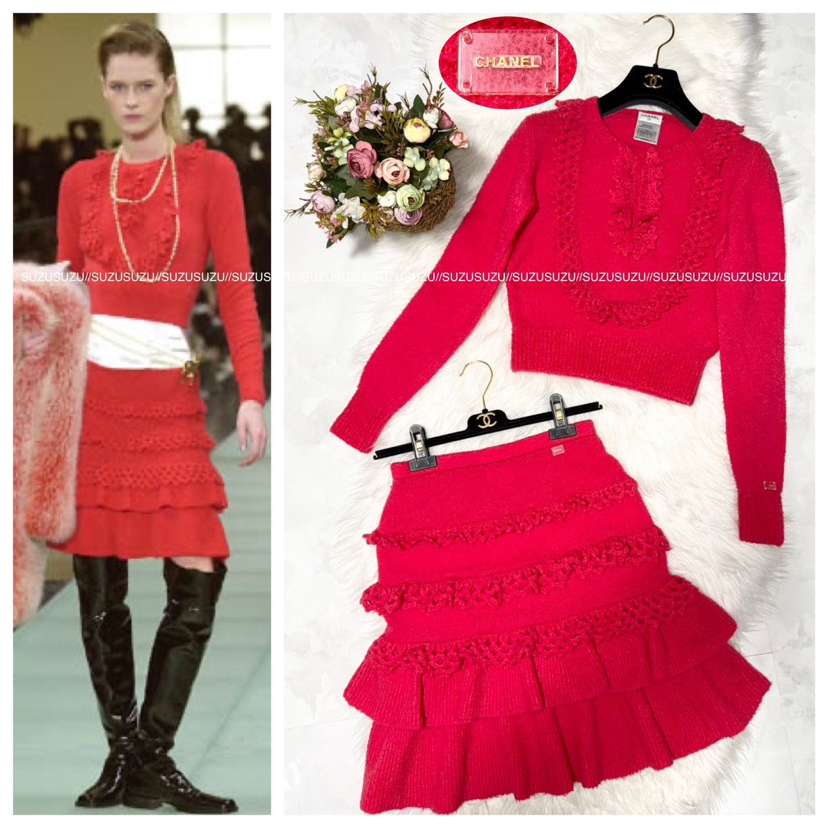 Chanel Genuine Chanel Decoration Ruffled Long Sleeve Knit Set-up 38 Size XS / US 0-2 / IT 36-38 - 1 Thumbnail
