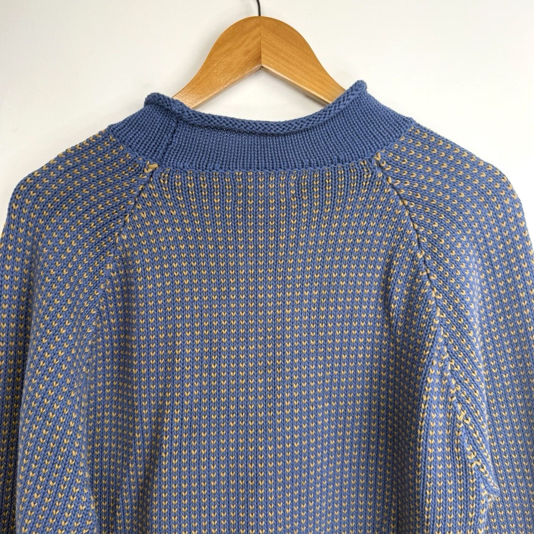 Vintage L.L. Bean Signature Sweater Mens Large Tight Knit Blue Stretch Organic Cotton Pullover Crew Neck Long Sleeve Knit Regular Fit Casual Vintage: No Size US L / EU 52-54 / 3 - 7 Thumbnail