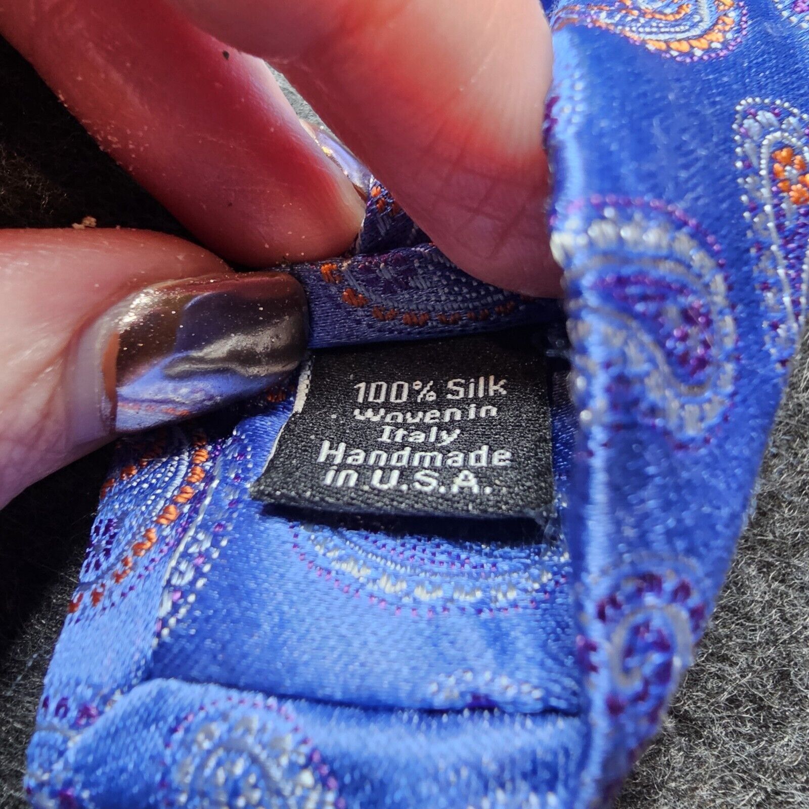 David Donahue David Donahue Tie 100% Silk Paisley Blue USA Necktie Italy Size ONE SIZE - 6 Thumbnail