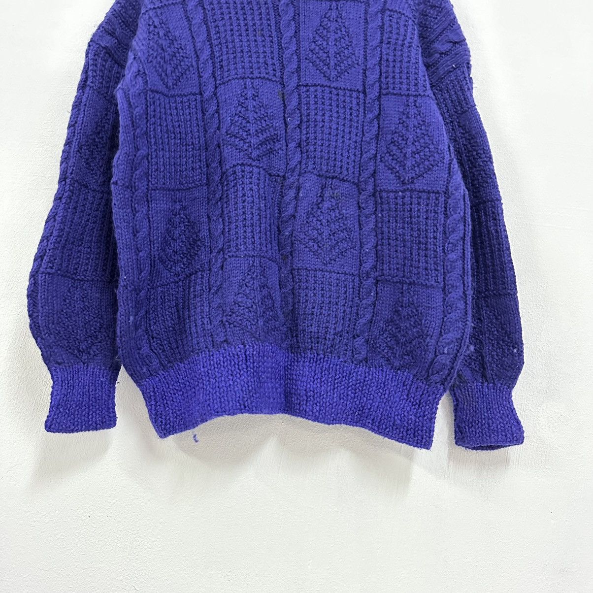 Aran Isles Knitwear × Japanese Brand × Vintage Vintage Purple Japan Knitwear Sweater Jumper Size US M / EU 48-50 / 2 - 3 Thumbnail