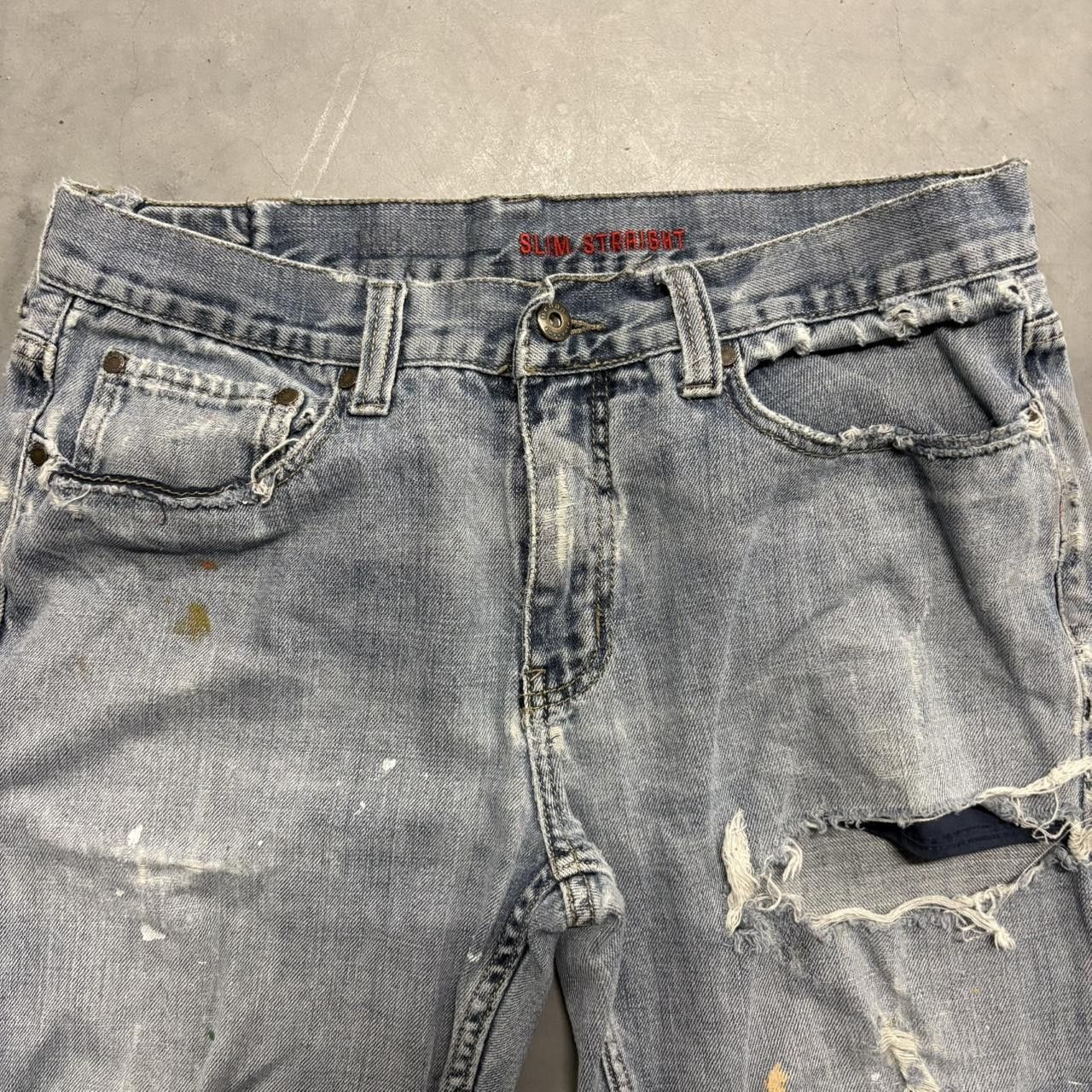 Vintage Crazy Vintage Y2K/2000s Distressed Skater Style Light Wash Denim jeans! Size US 34 / EU 50 - 3 Thumbnail