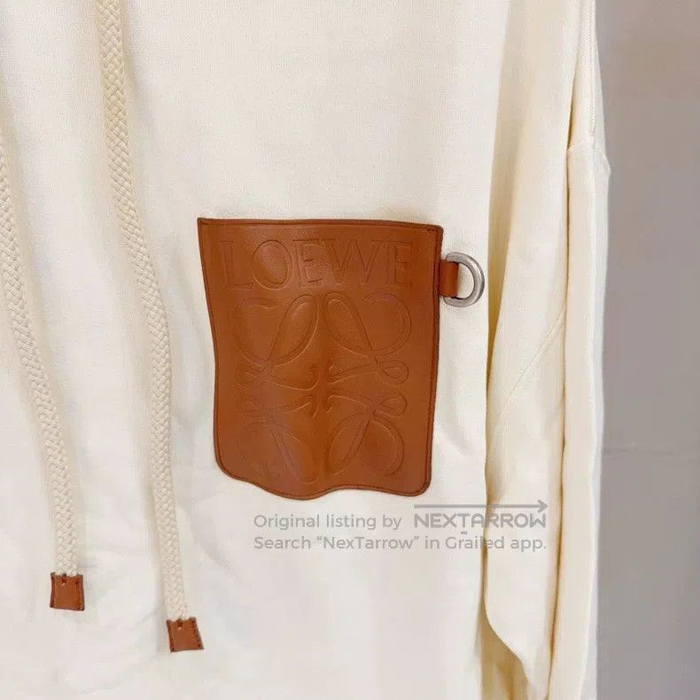 Loewe Loewe Leather Logo Hoodie Sweatshirt. Size US XL / EU 56 / 4 - 2 Thumbnail