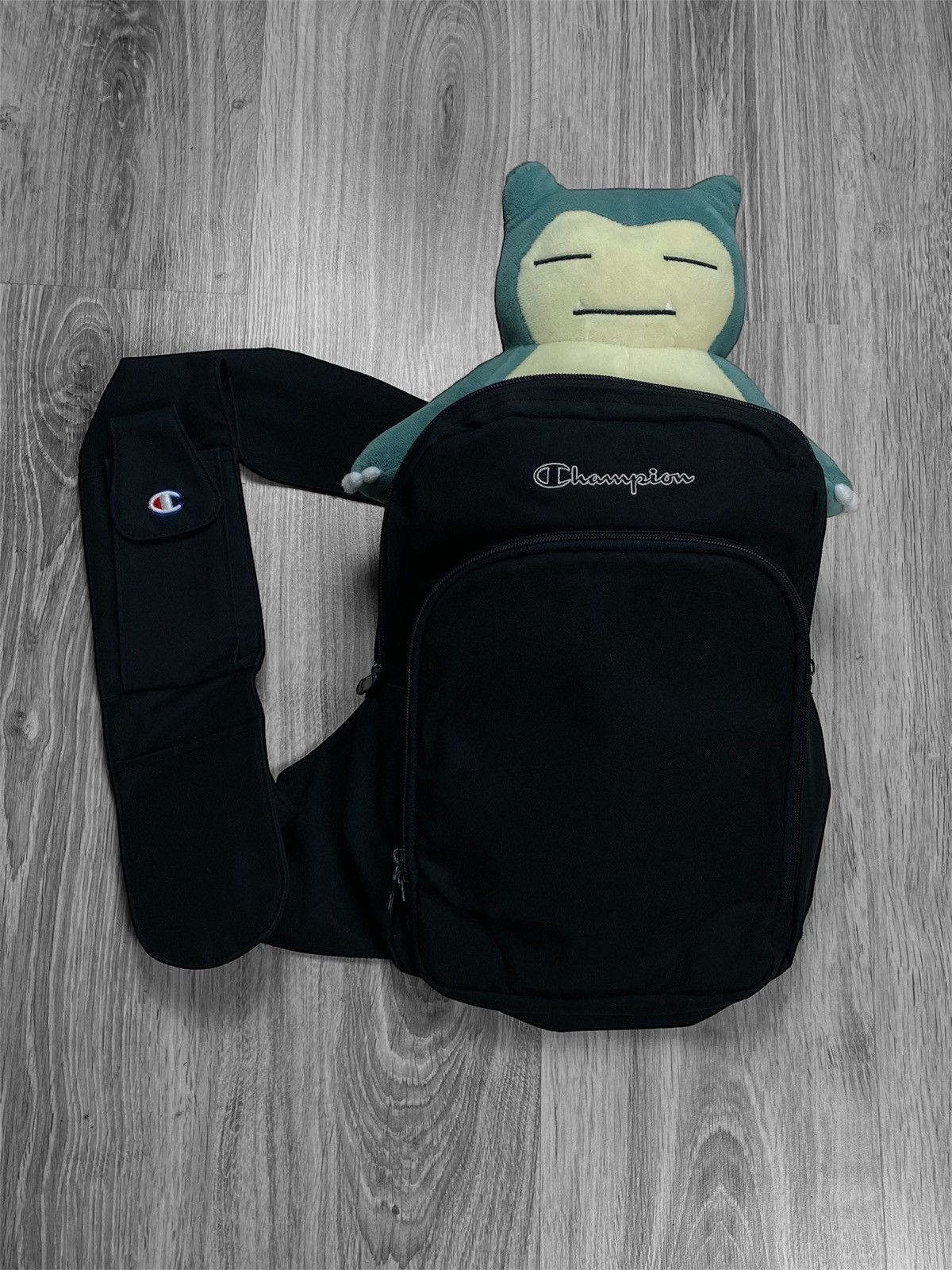 Champion Streetwear Vintage Champion Vintage Black Sling Bag Backpack Techwear Gorpcore Grailed